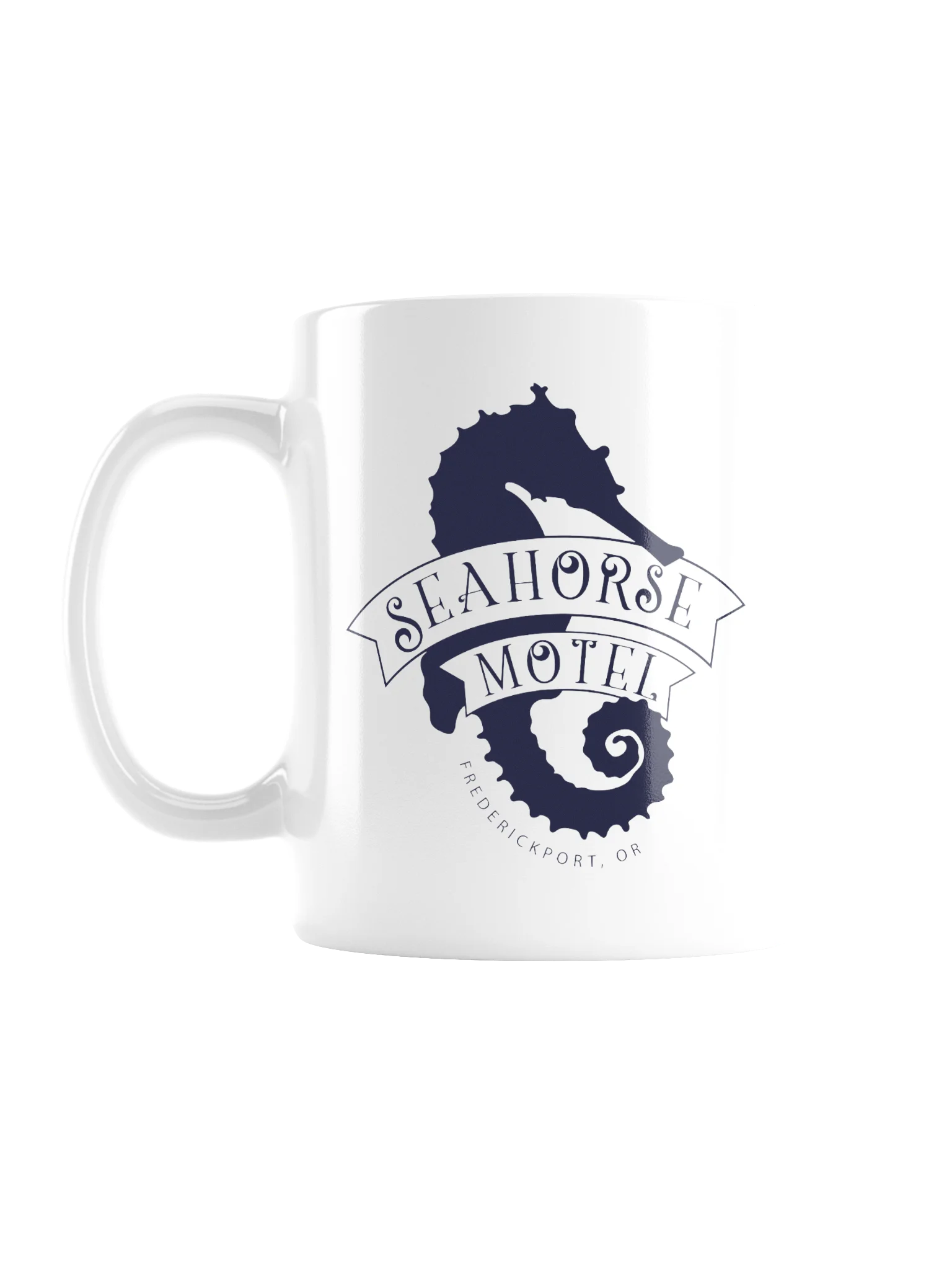 Seahorse Motel Blue Coffee Mug product image (1)