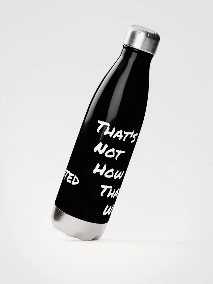 Stainless Steel Water Bottle (Black w/White Text) product image (2)