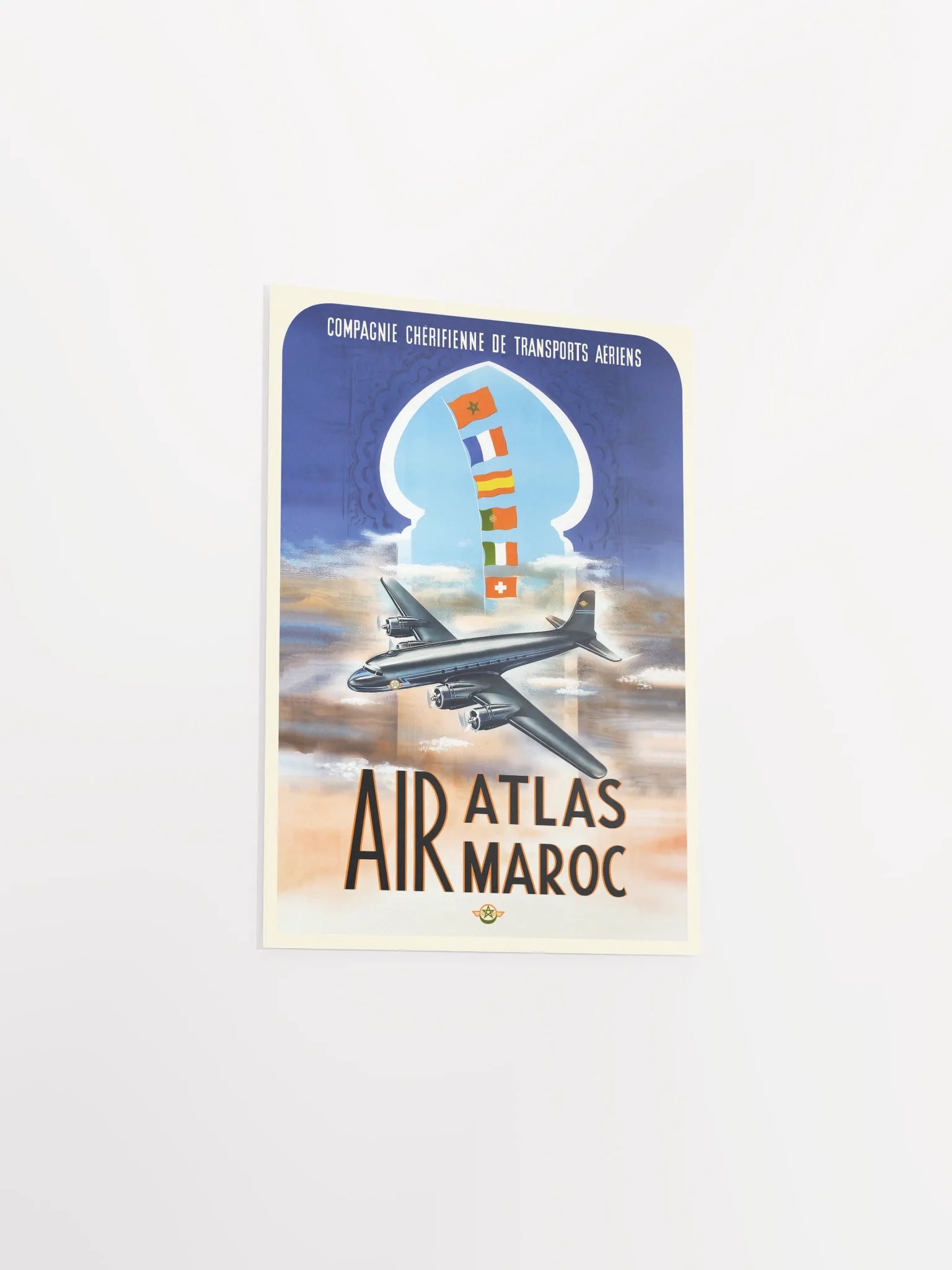 Morocco, Air Atlas/Air Maroc, 1952 — retro travel poster, vintage travel print product image (9)