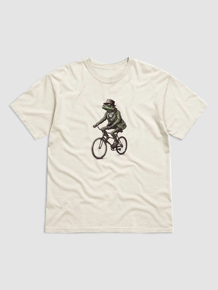 Vintage-Style Dapper Frog on a Bicycle T-Shirt | Cottagecore, Forestcore, Dark Academia, & Goblincore Shirt Design product image (11)