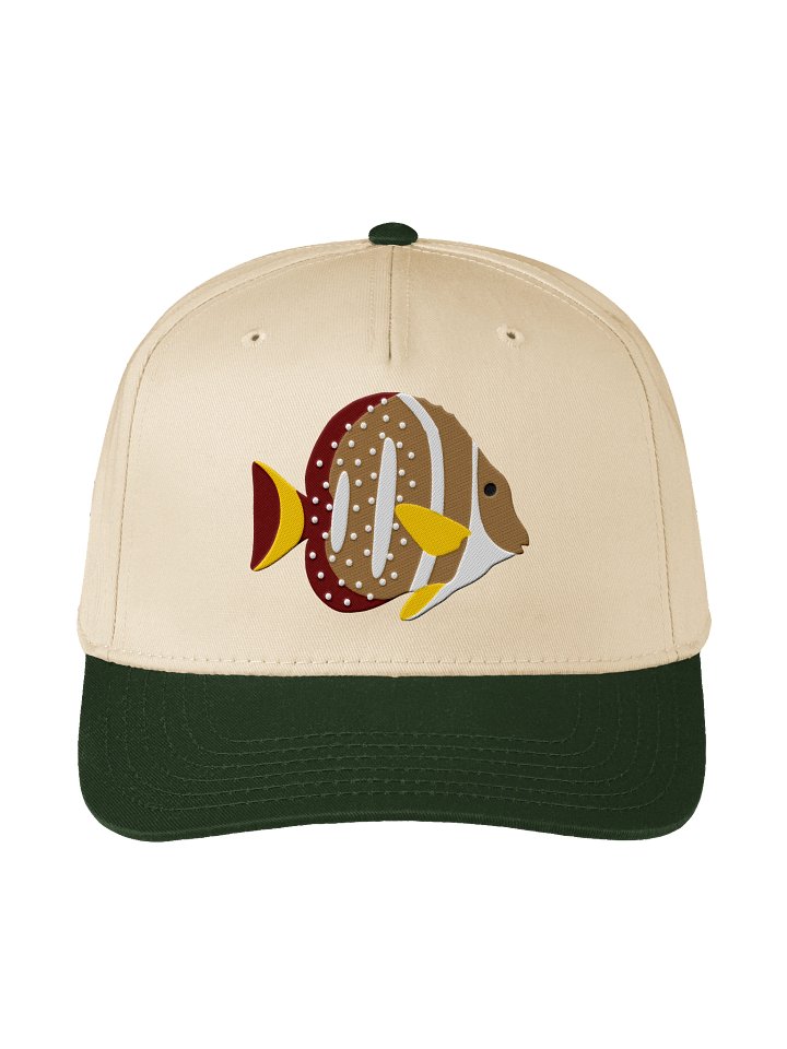 Mustard Butterflyfish Embroidered Mid-Profile Baseball Cap | Saltwater Reef Fish Hat product image (9)