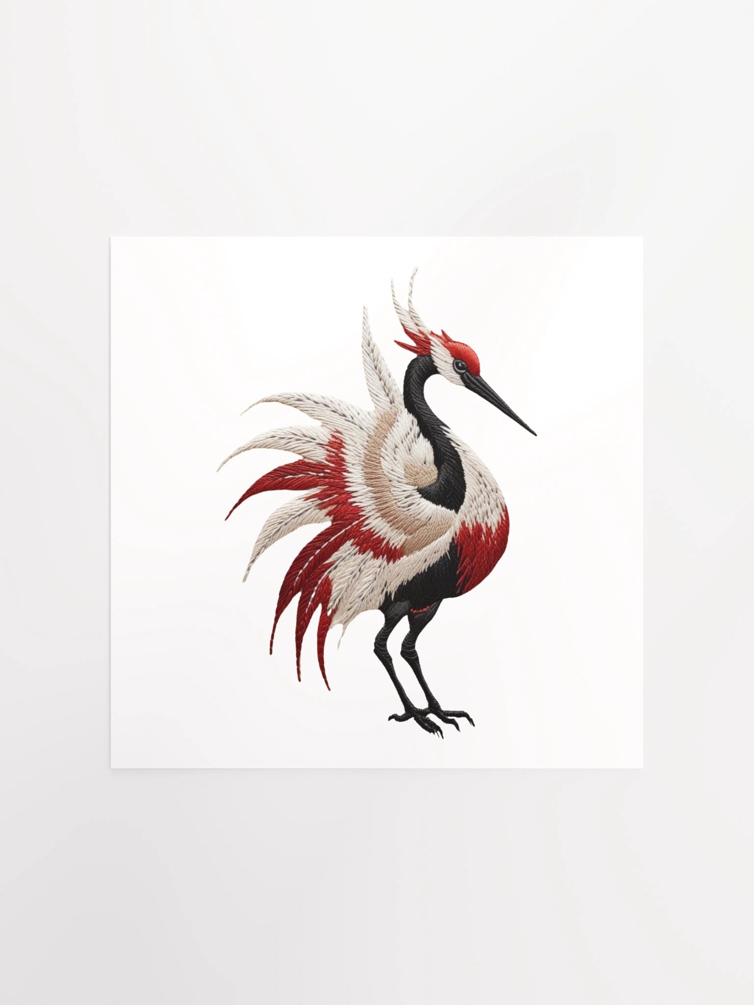 Elegant Crane Embroidery Poster product image (1)