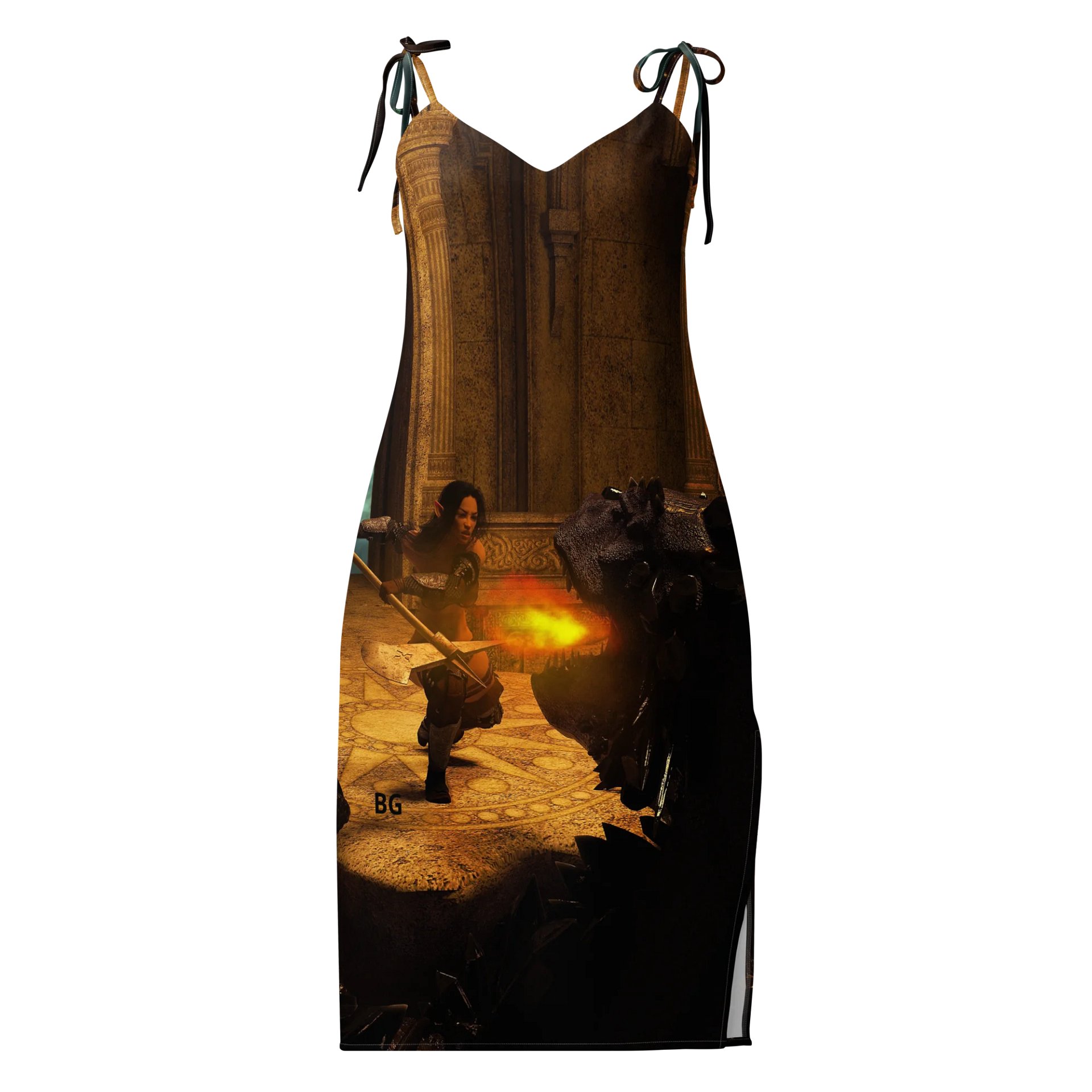 'Elven Stories - Warriors Cry Too' Chiffon Slip Dress product image (2)