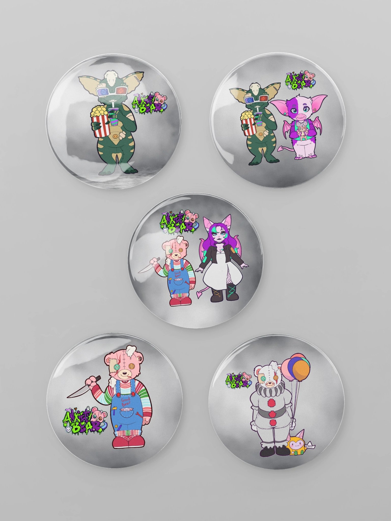 Anxiety Bear Spooky pins 2 product image (1)