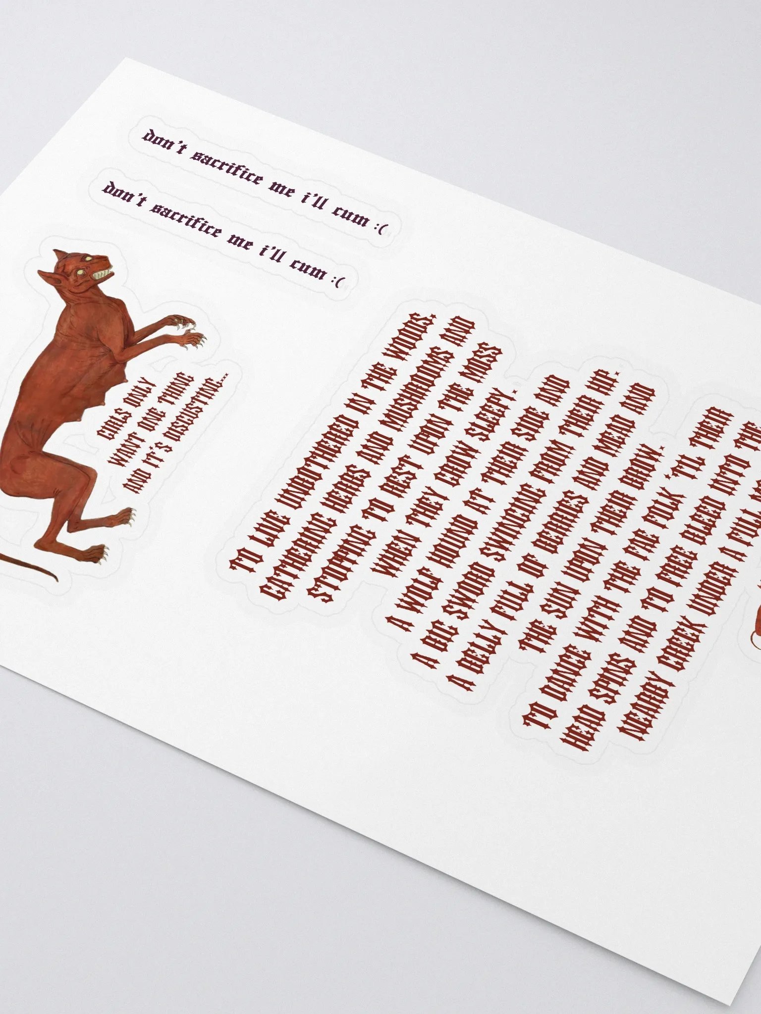 'Girls Only Want One Thing And It's Disgusting...' Stickers product image (2)