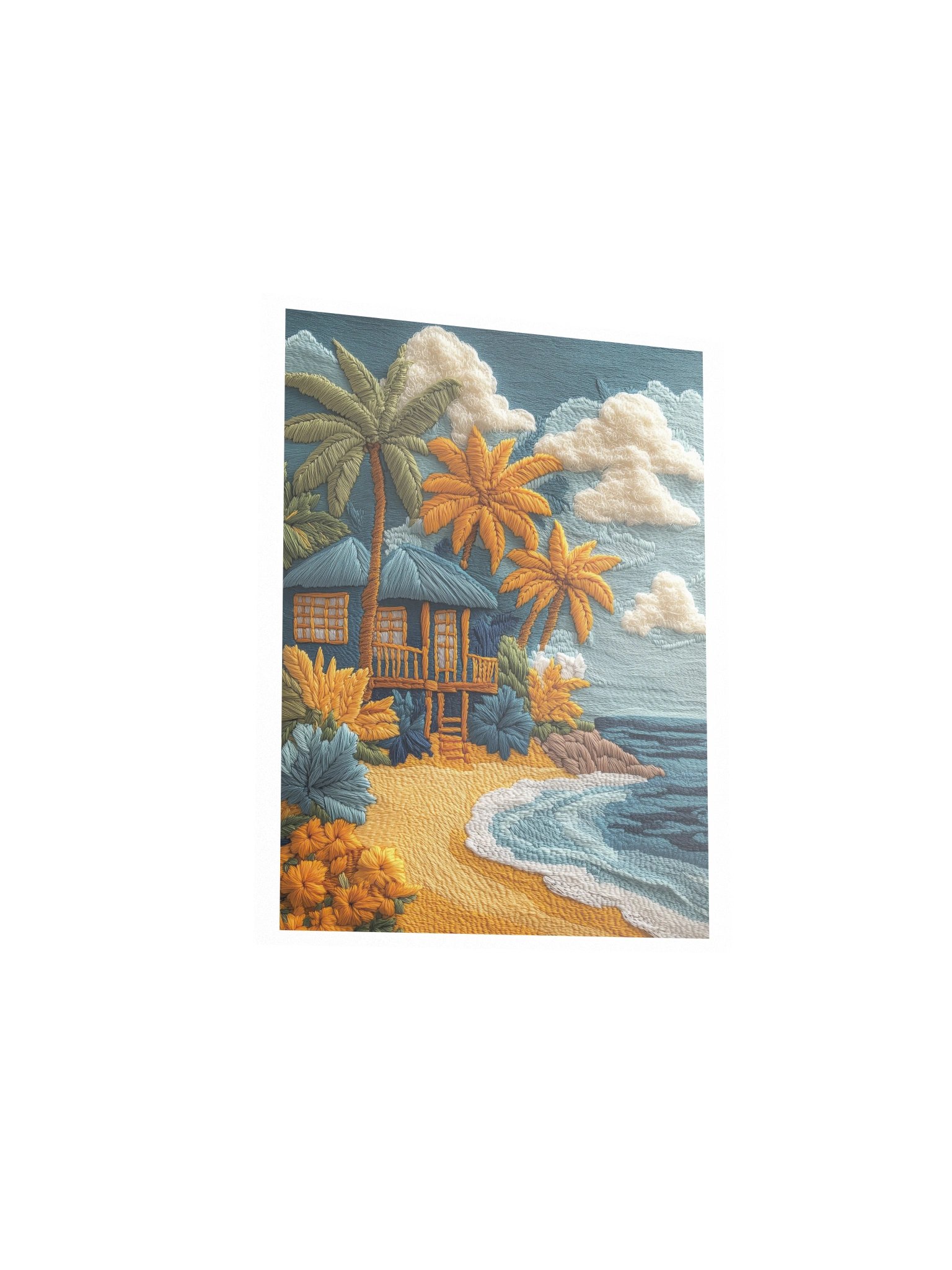 Somewhere Tropical | Embroidery-Style Wall Art — Unframed Print product image (3)