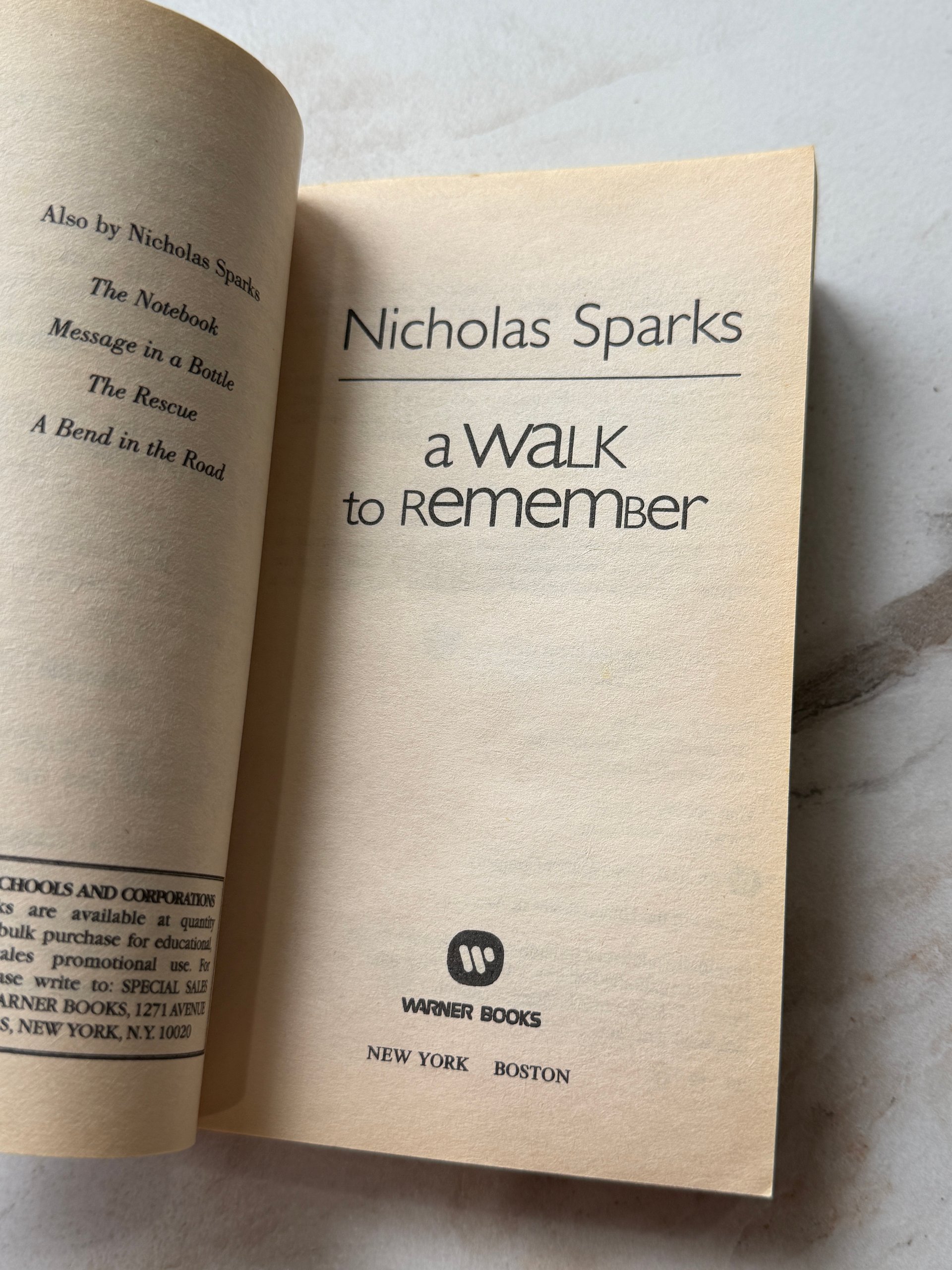 2001 | A Walk to Remember | Nicholas Sparks | Movie Tie In Paperback product image (3)