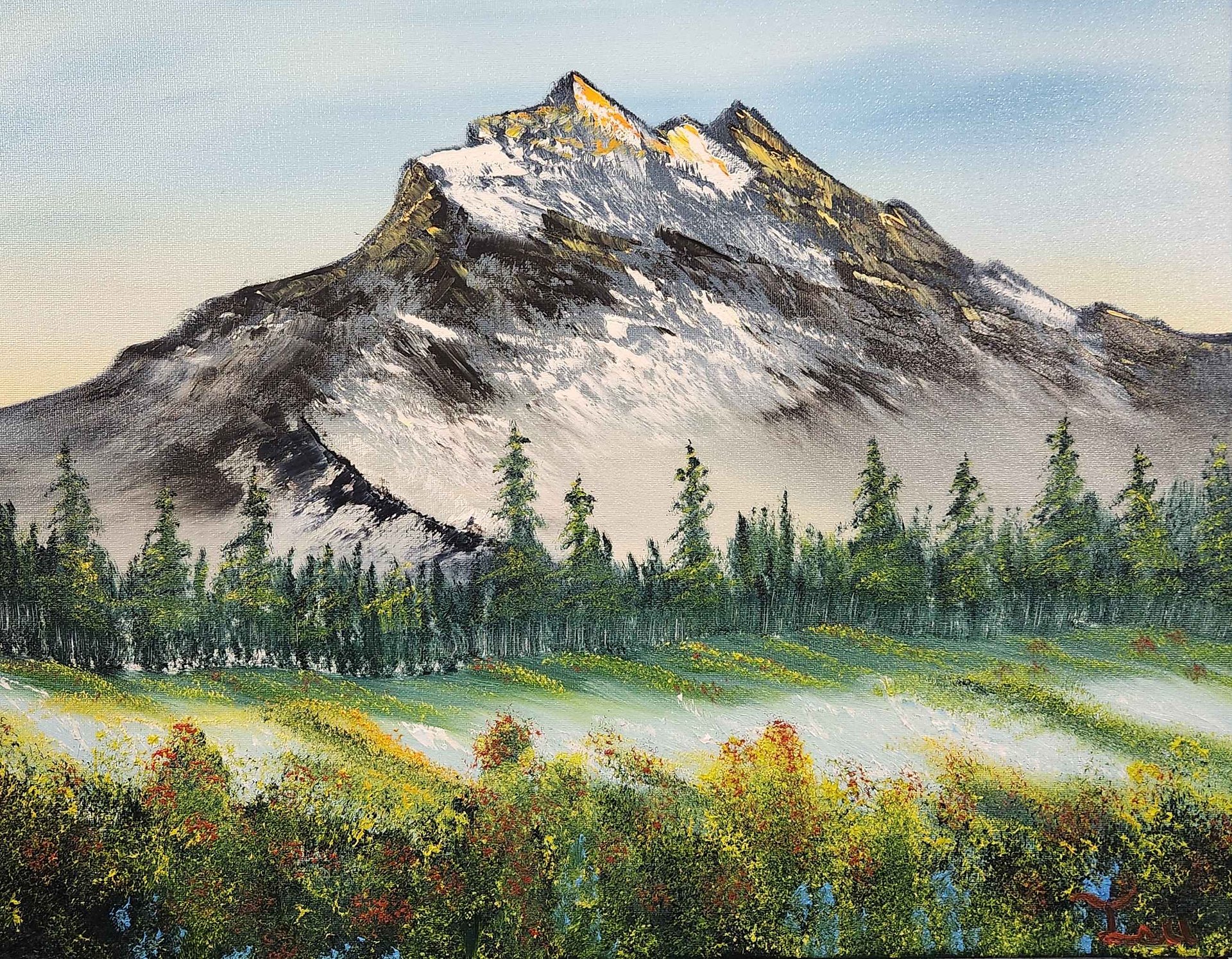 The Western Mountain (Original) 16x20 Canvas Commission of Mt. Reineir product image (1)