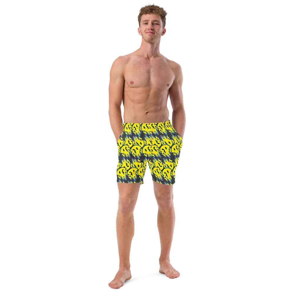 Glitch Skull Logo Pattern Swim Shorts product image (10)
