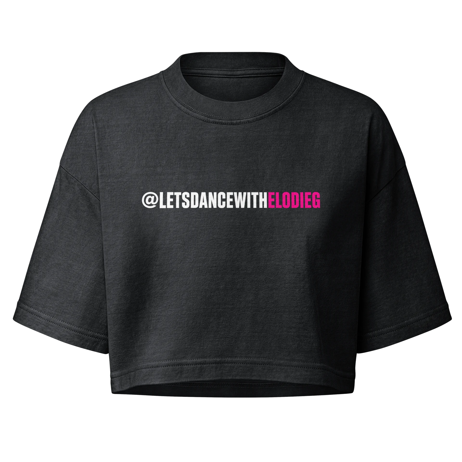 Bold Magenta Glitch Crop Tee product image (1)