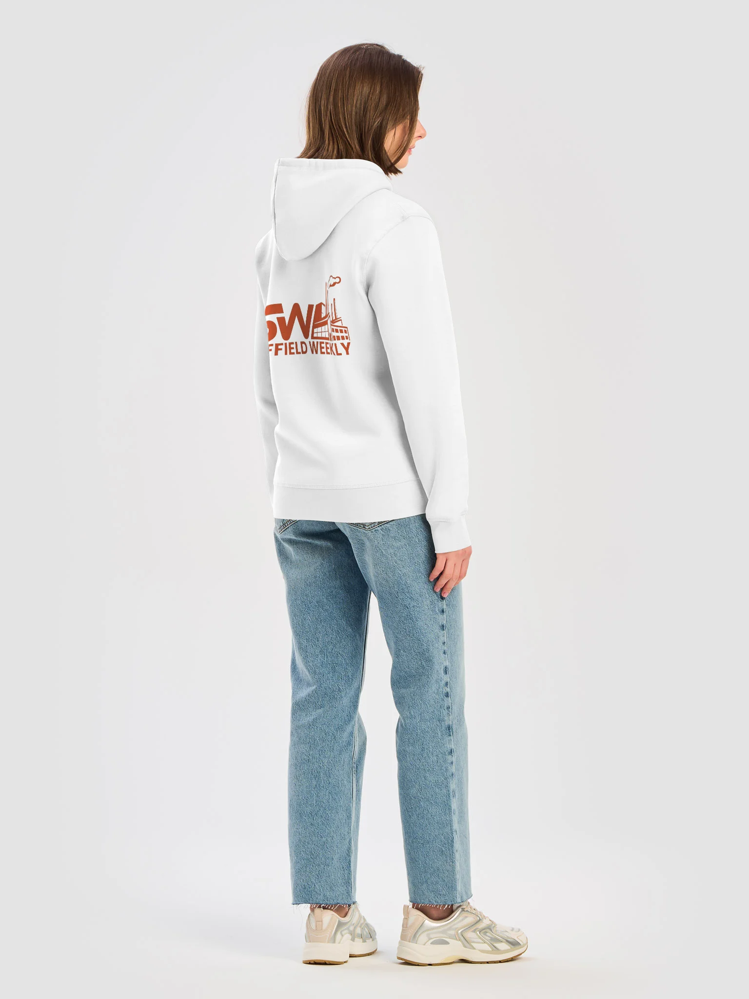 SW Hoodie - White/Orange (Chest & Back) product image (8)