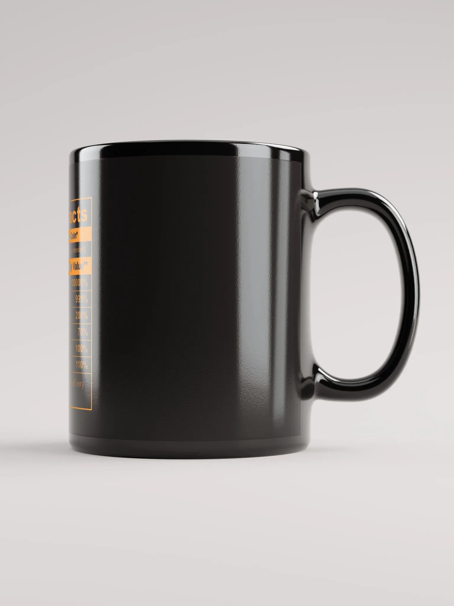 Bitcoin Facts Black Glossy Mug product image (5)