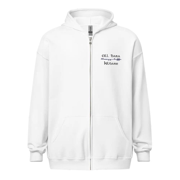 Kildare/Cill Dara, Scholastic Style Ogham embroidered Zip Hoodie product image (1)