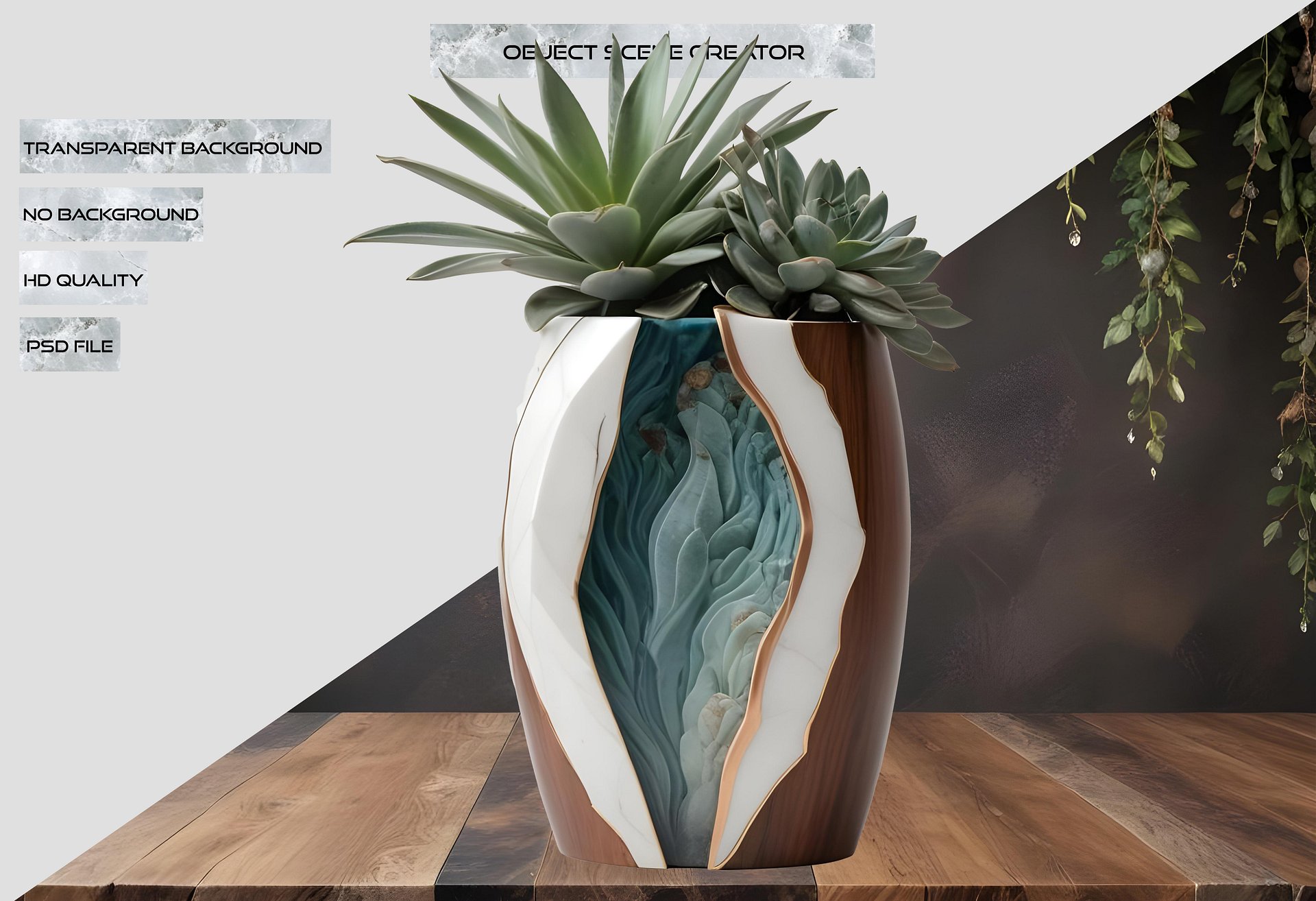 Earthly Symphony – Boho Chic Pot object PNG product image (2)