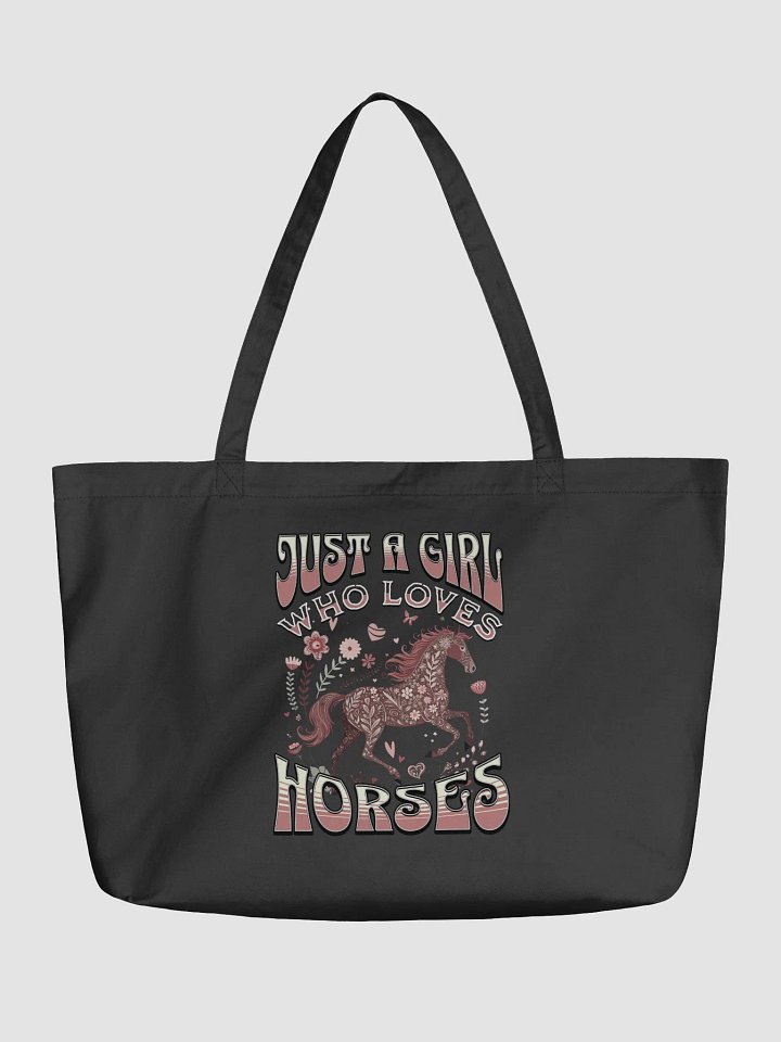 Just A Girl Who Loves Horses Floral Organic Tote product image (2)