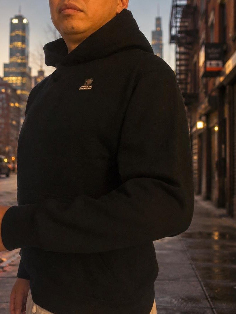 Leopard Mentality™ Calligraphy Hoodie | Urban Streetwear Black Pullover product image (2)