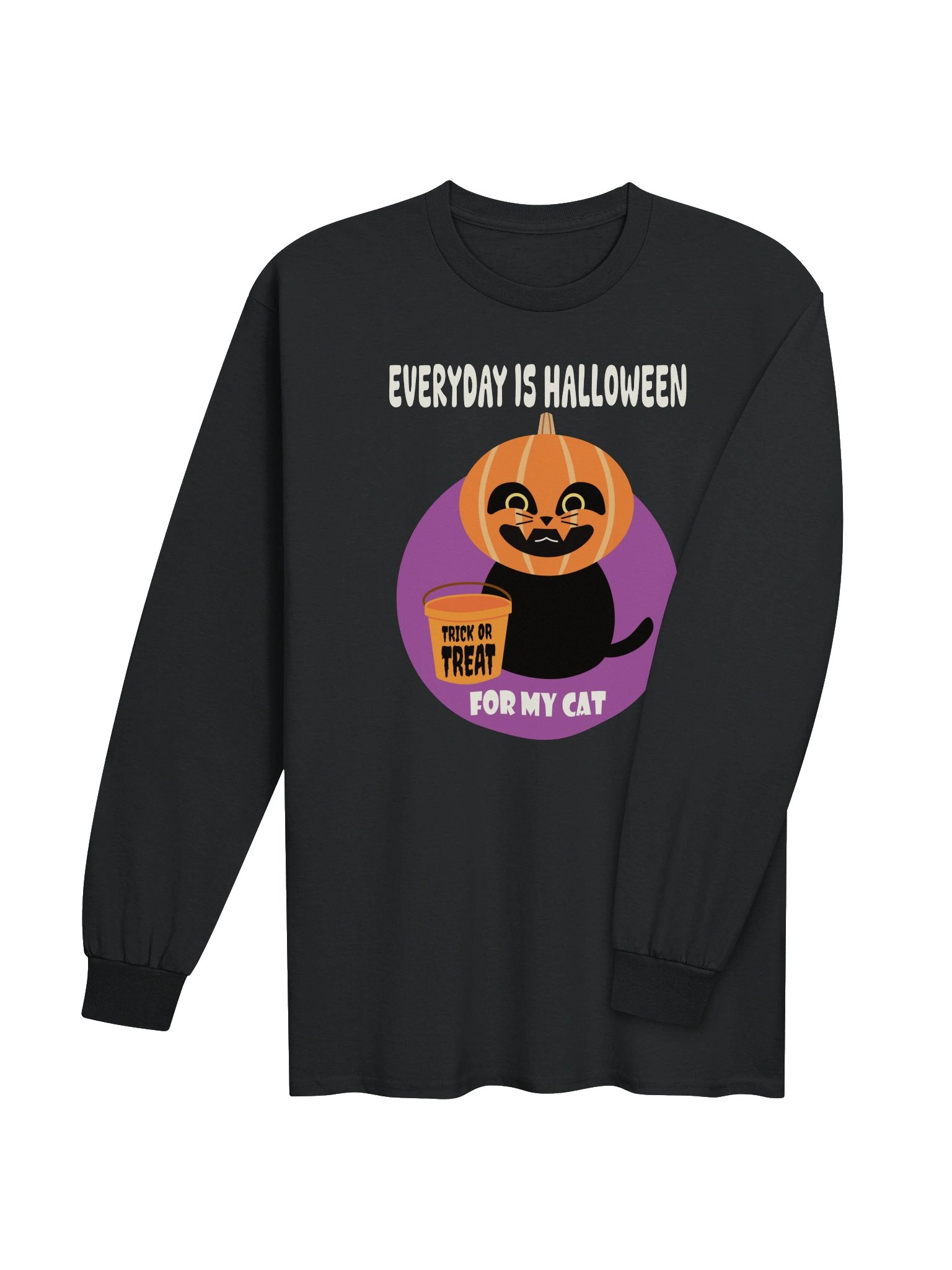 Halloween Cat (Treat Everyday) - Unisex Adult Heavyweight Long Sleeve T-shirt product image (3)