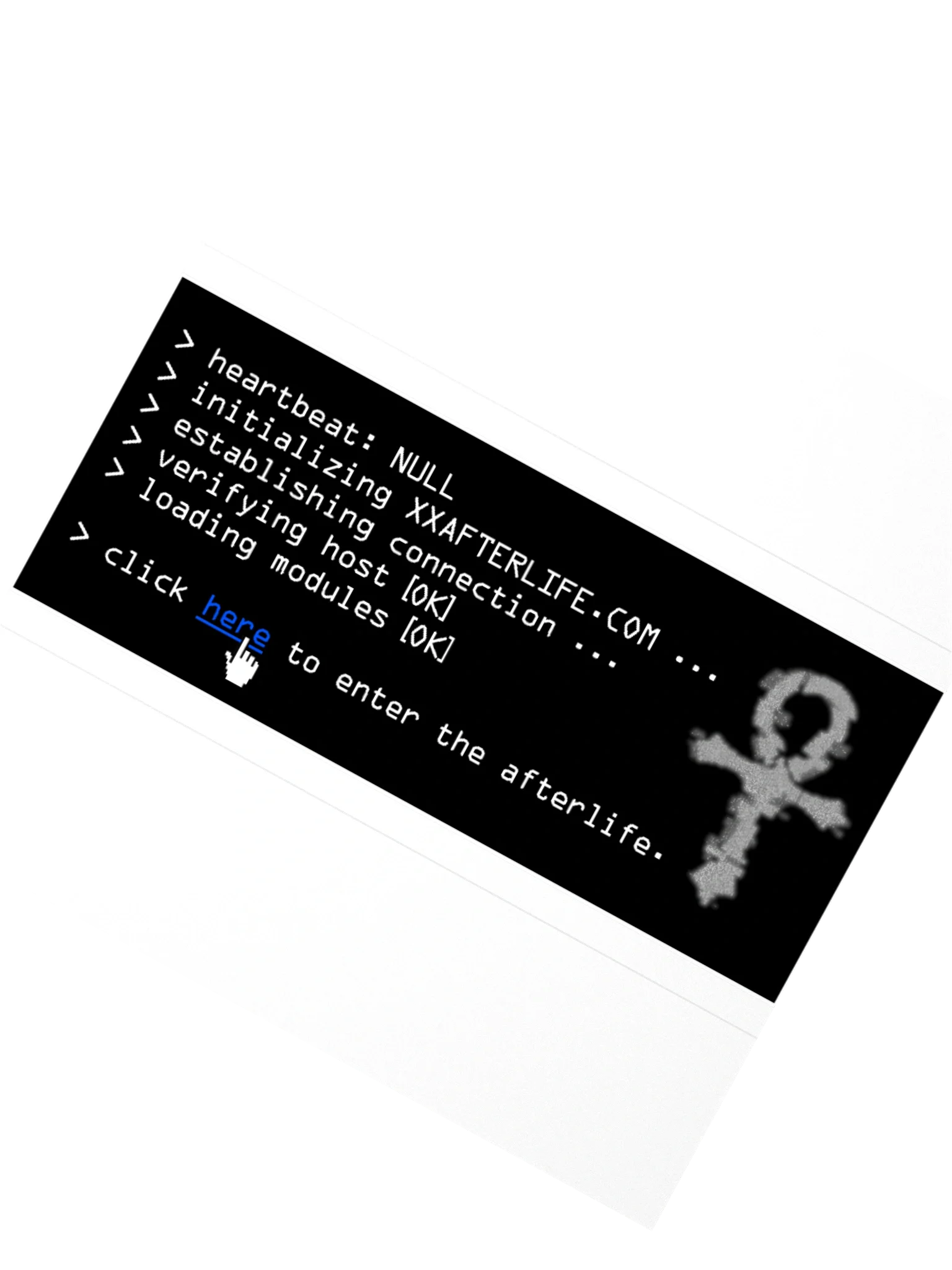 Enter the AfterLife Sticker — back