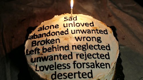 Really not looking forward to my birthday tomorrow, since the main person in my life...
Chose to not be.

Unhappy Birthday to...