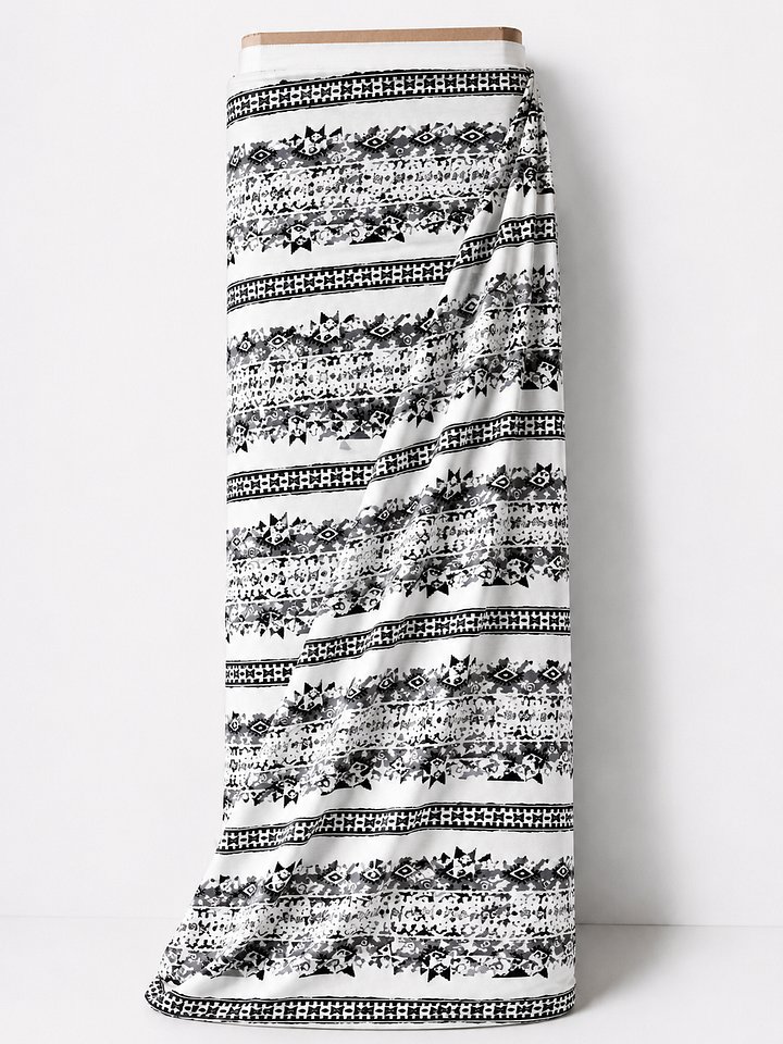 Geometric Black, Grey, White Jersey Fabric product image (2)