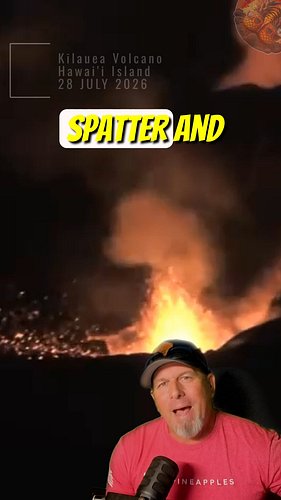 Spatter and flames popping off out of the North Vent like an episode of House of the Dragon this morning! 🌋🔥 

Summit tilt is...