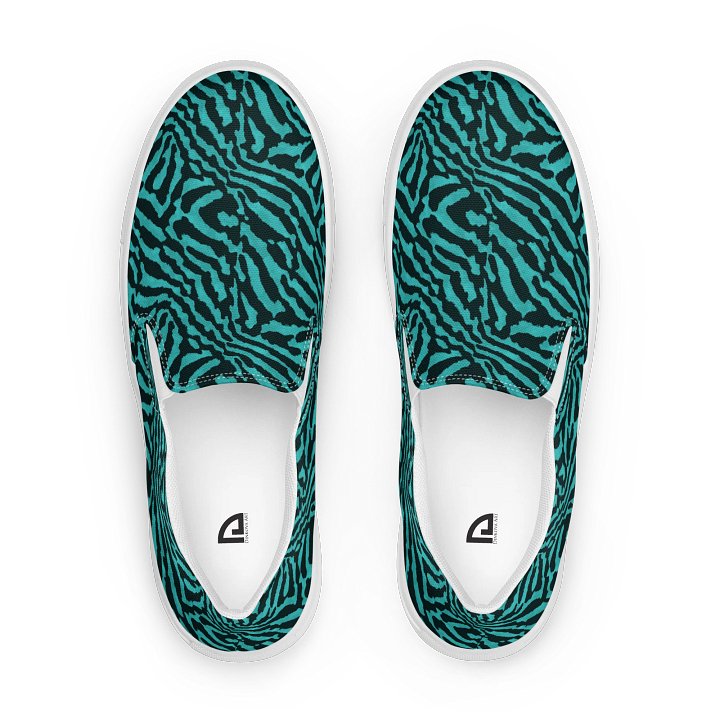 Teal Zebra Canvas Shoes product image (1)
