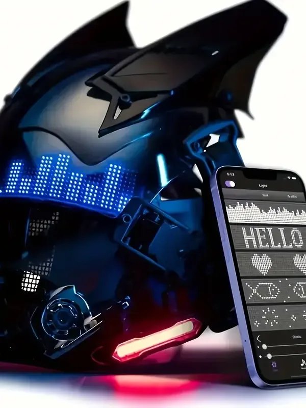 Cyberpunk helmet with LED product image (1)