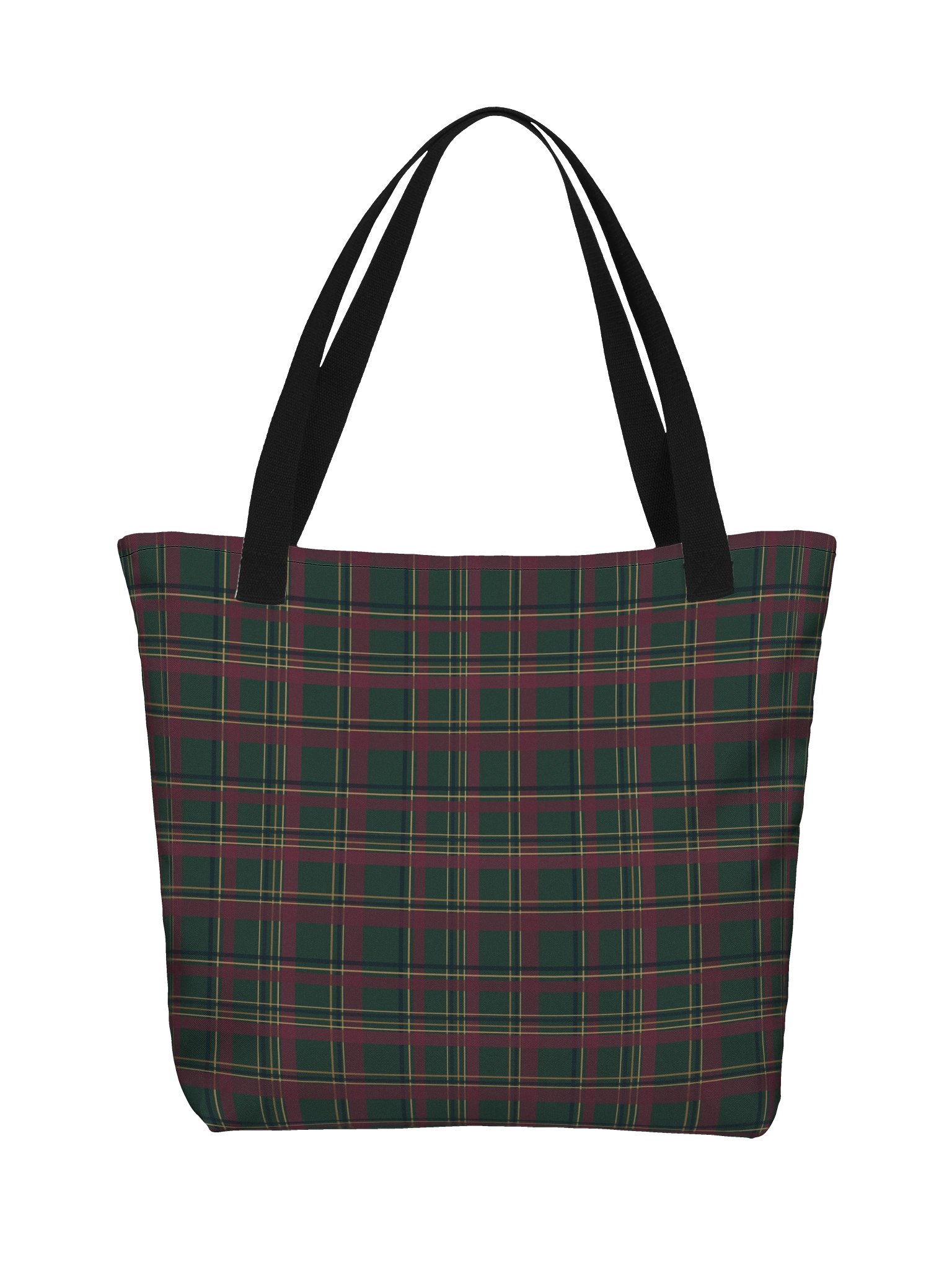 Heritage Plaid Large Tote Bag – Vintage Tartan Shoulder Bag with Pocket product image (2)