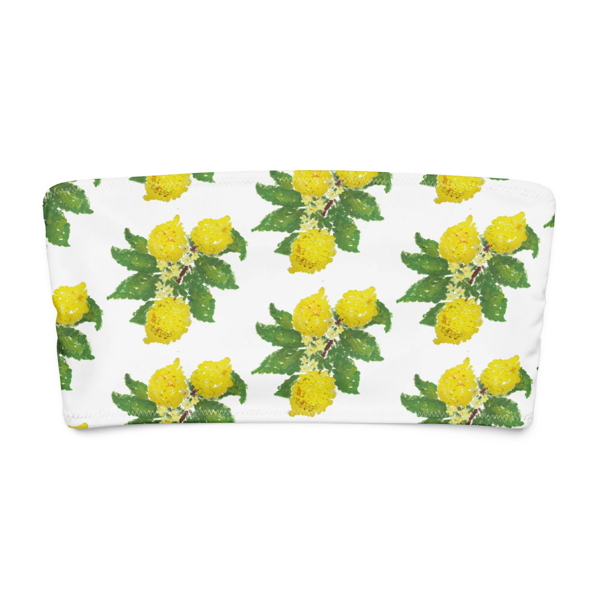 Lemon Love White Recycled Bandeau Bikini Top product image (6)