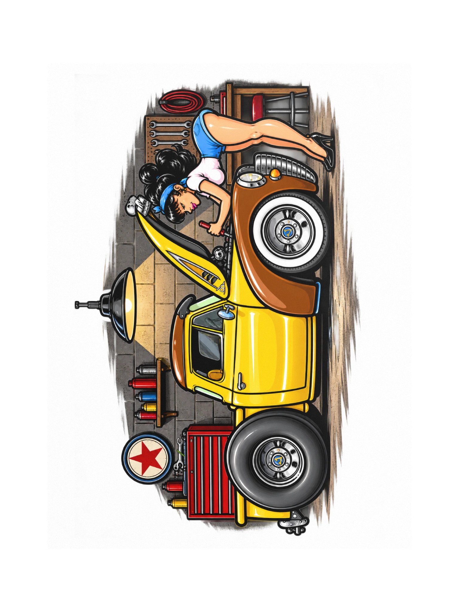 Hot Rod Garage Pin-Up Poster product image (1)