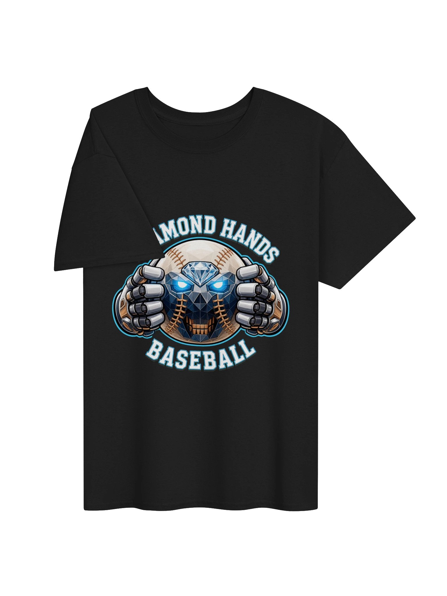 Diamond Hands Baseball Cyborg Skull Tee product image (3)