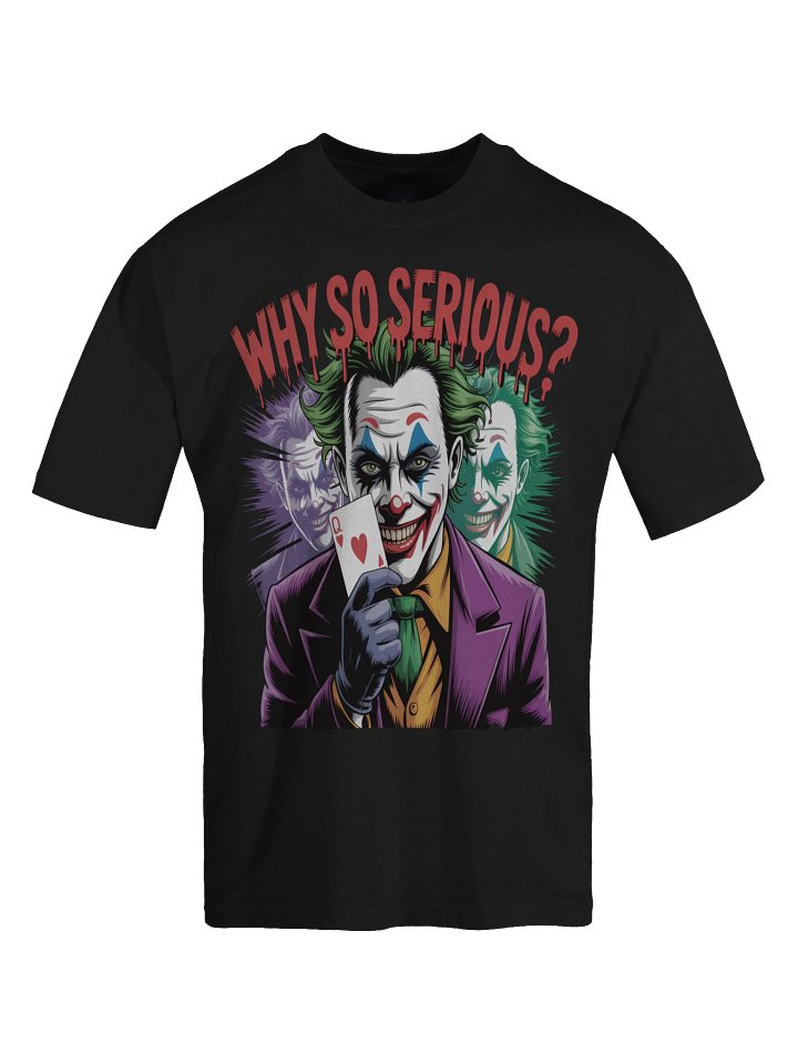 Joker 'Why So Serious?' Queen of Hearts Oversized Faded T-Shirt product image (1)