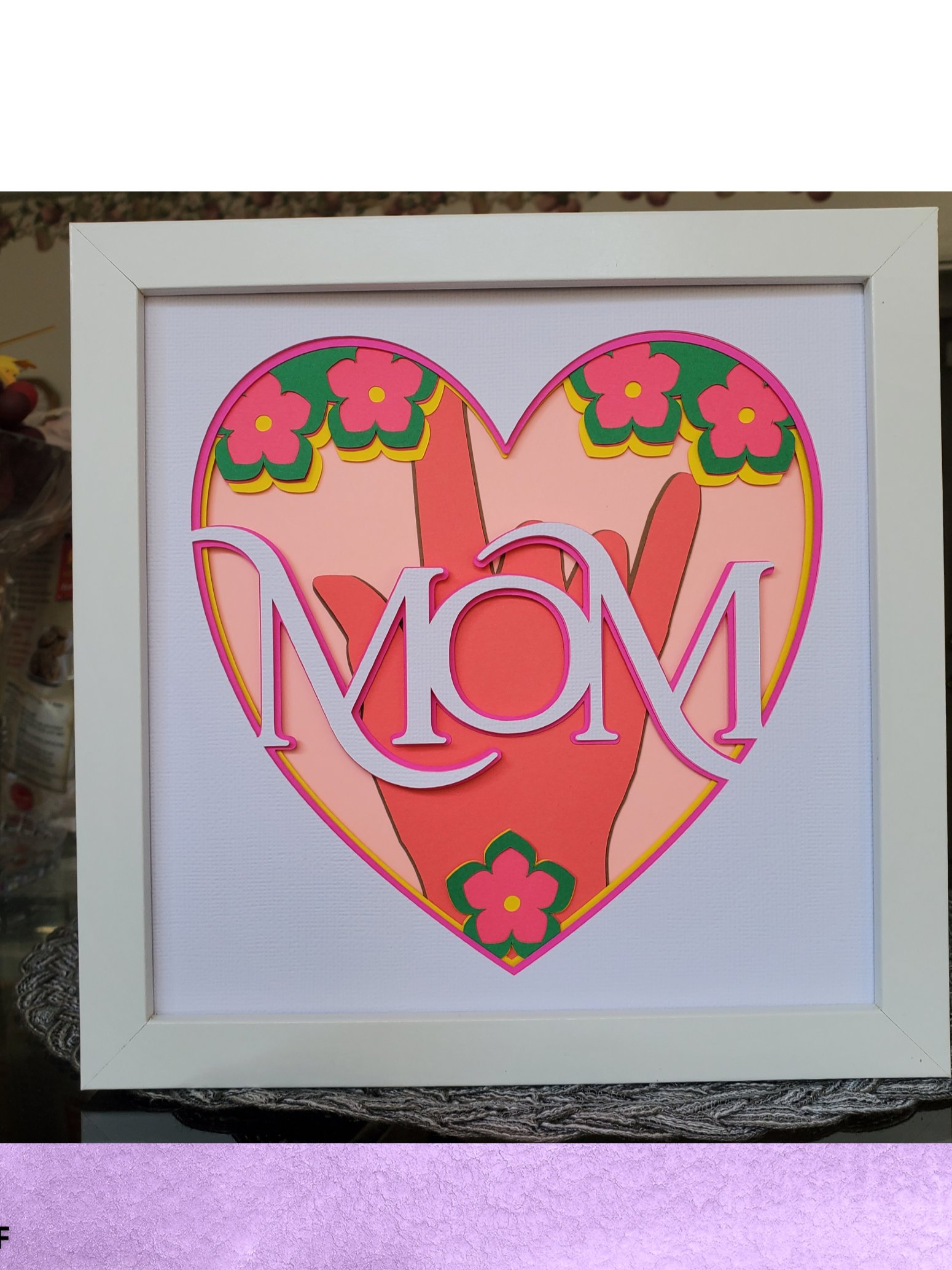 3D I Love You Mom SVG in ASL Layered Shadow Box Design product image (5)
