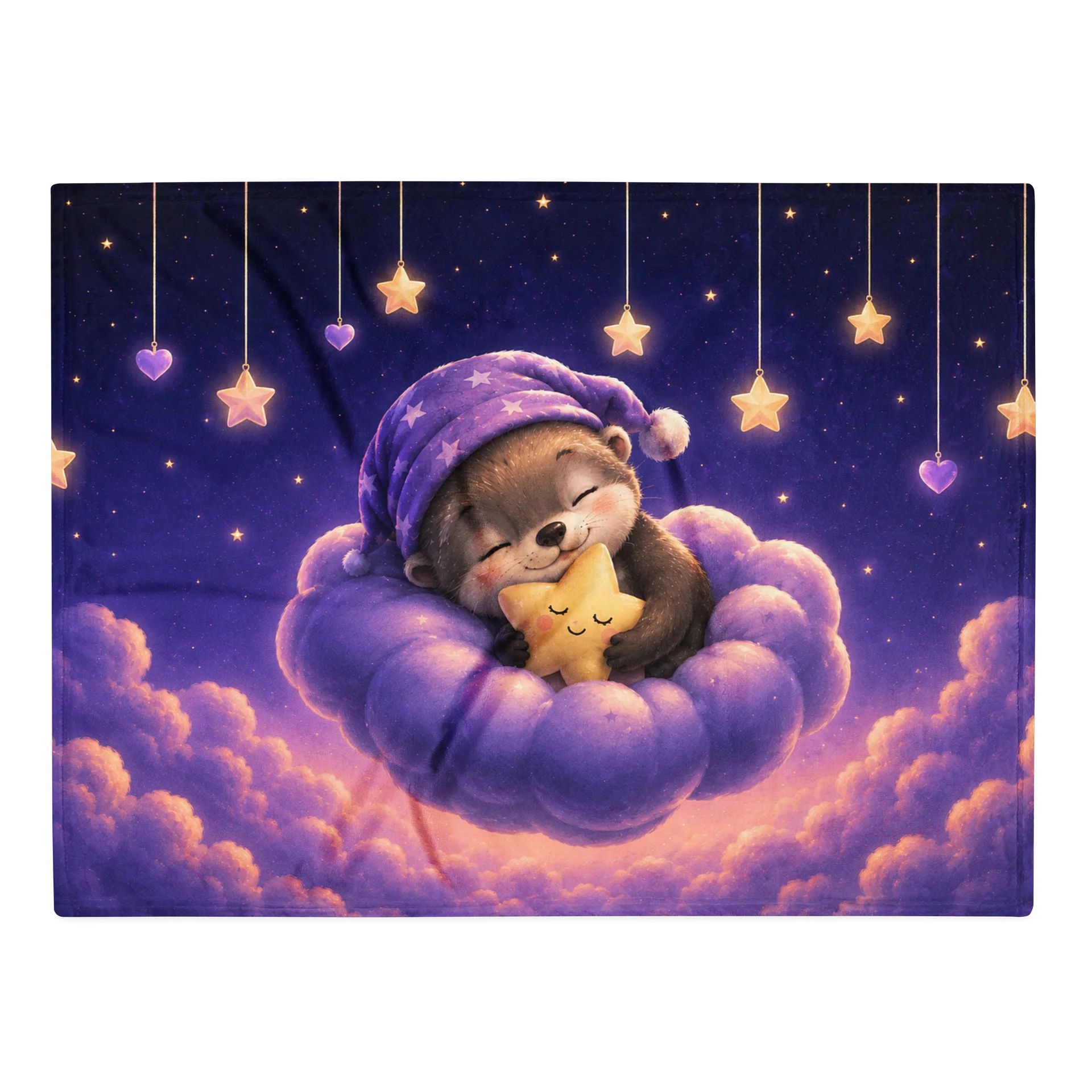 Starry Cloud Dreams Ferret Throw Blanket | Moonlit Dreams product image (1)