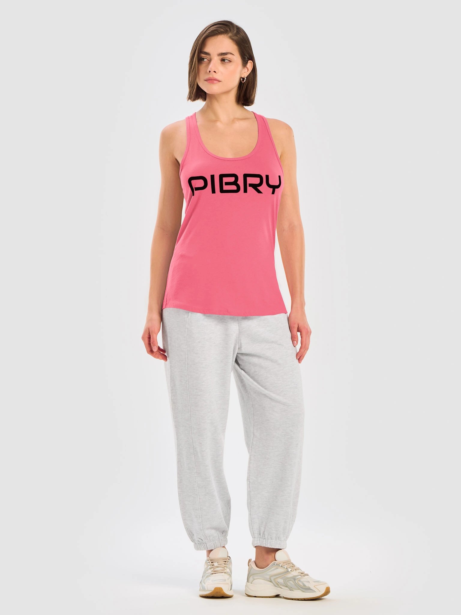 PIBRY Word Mark Women's Racerback Tank – Black Design product image (11)