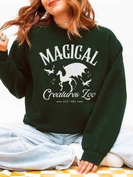 Magical Creatures Zoo Cozy Minimalist Fall Sweathirt for Halloween product image (1)