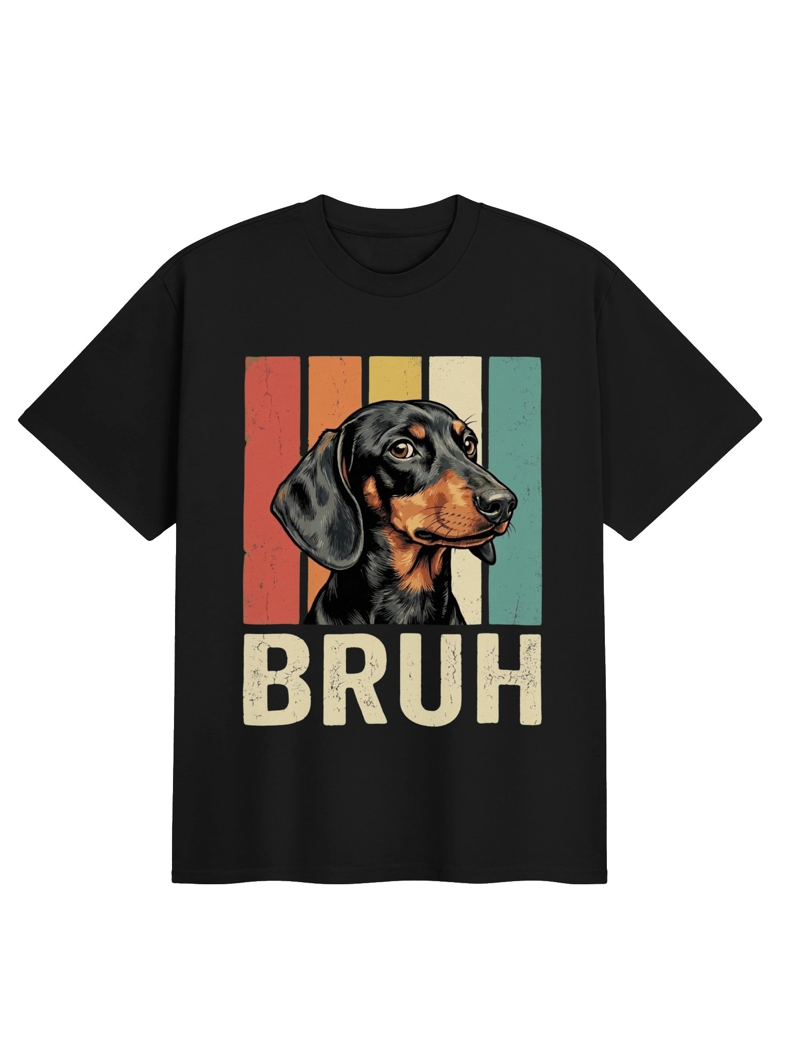 Funny Bruh Dachshund T-Shirt - Vintage Retro Wiener Dog Meme Graphic Tee product image (3)