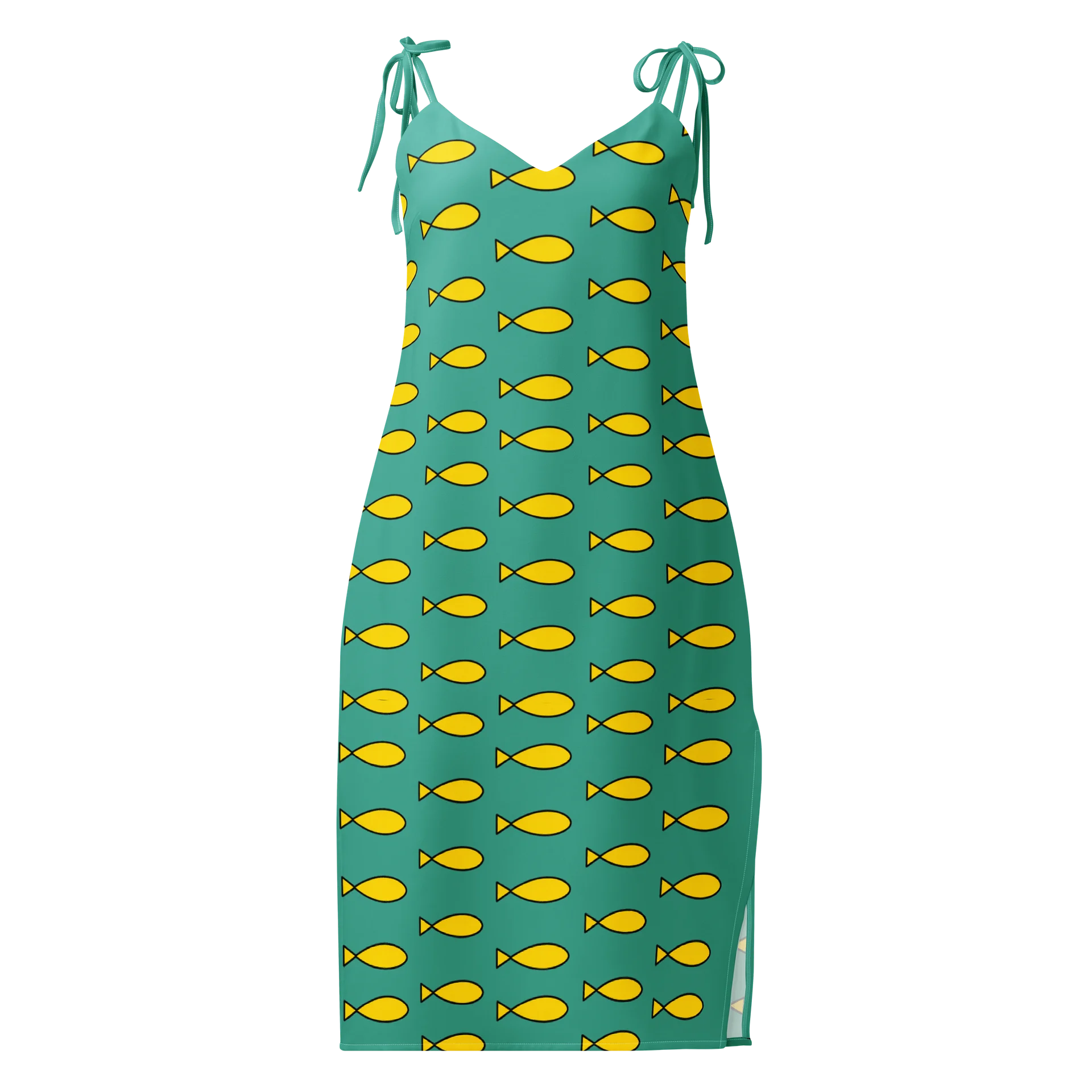 BoJack Horseman Princess Carolyn Green Fish Print Dress product image (3)