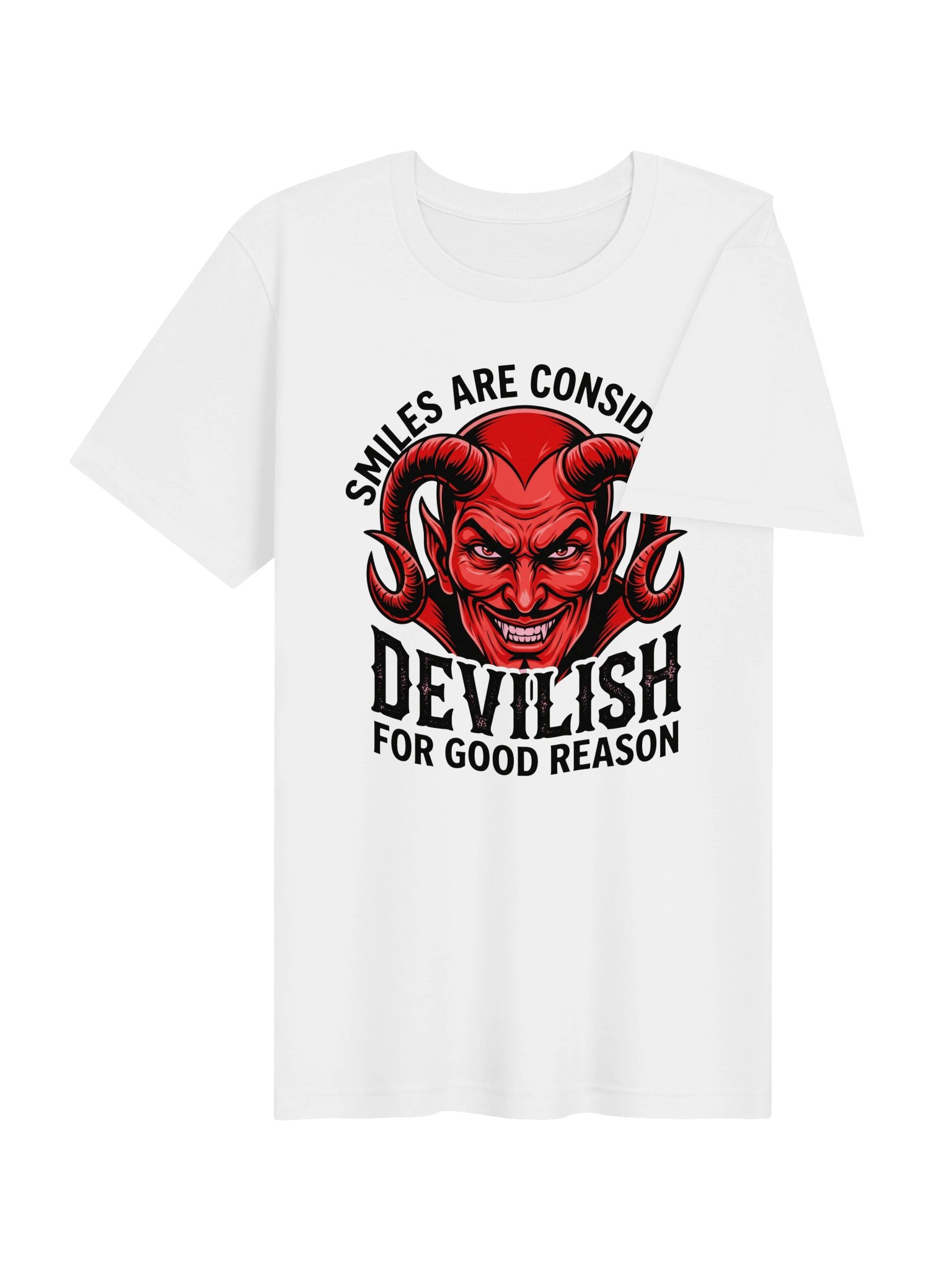 Smiles are considered Devilish for good reason Statement Tee product image (21)