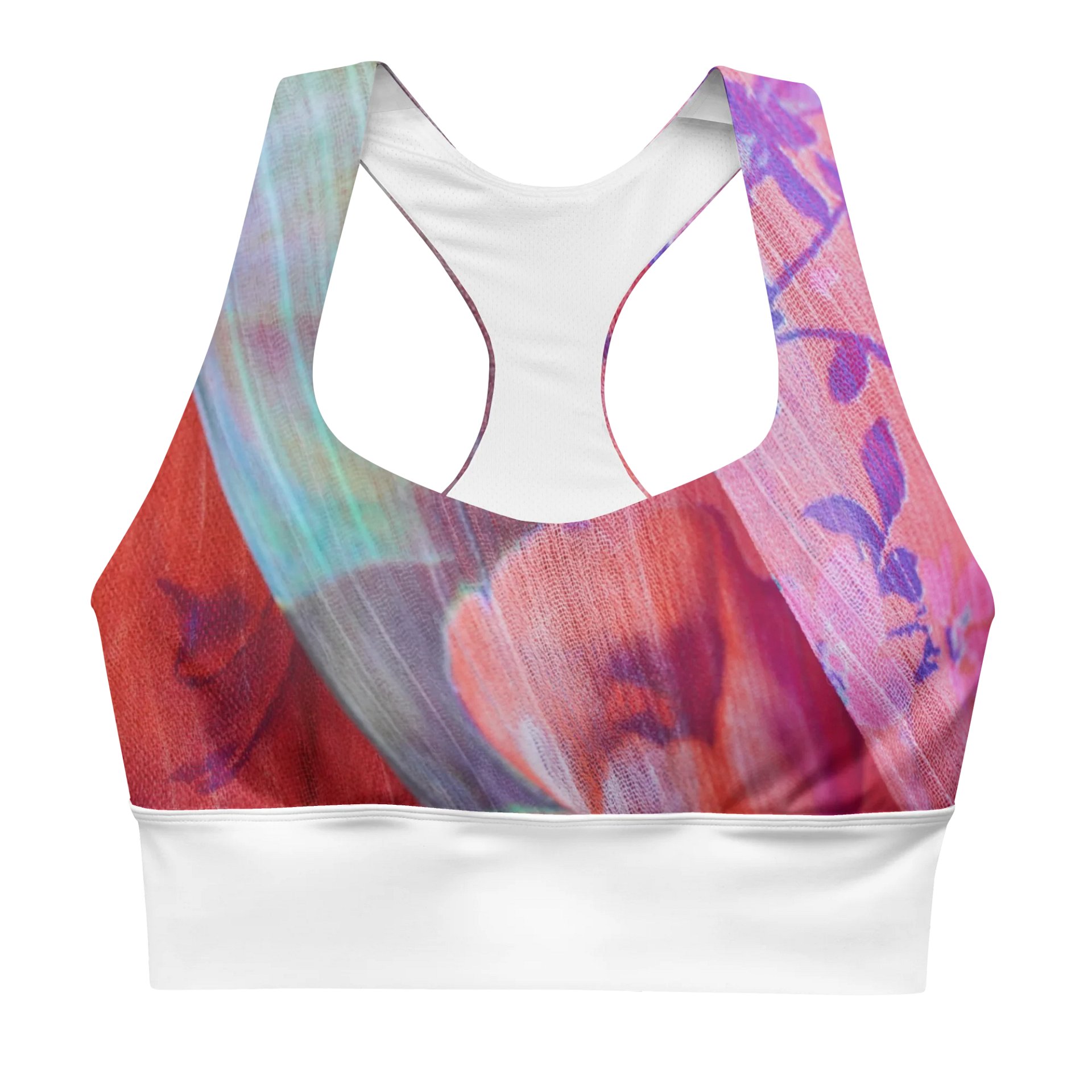 Paradise Breeze White Recycled Longline Sports Bra product image (1)