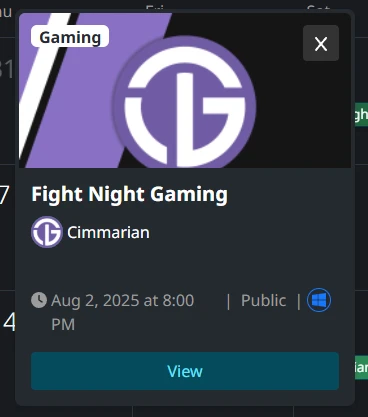 When you click the event you'll see a pop out