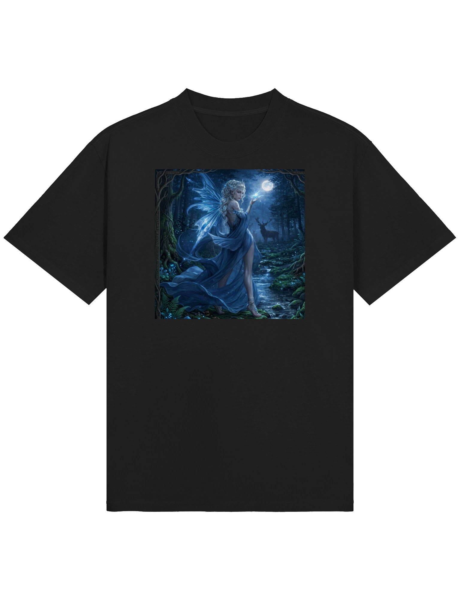 Moonlit Forest Fairy | Astral Mystical Art | Blue Moon Goddess Portrait product image (1)