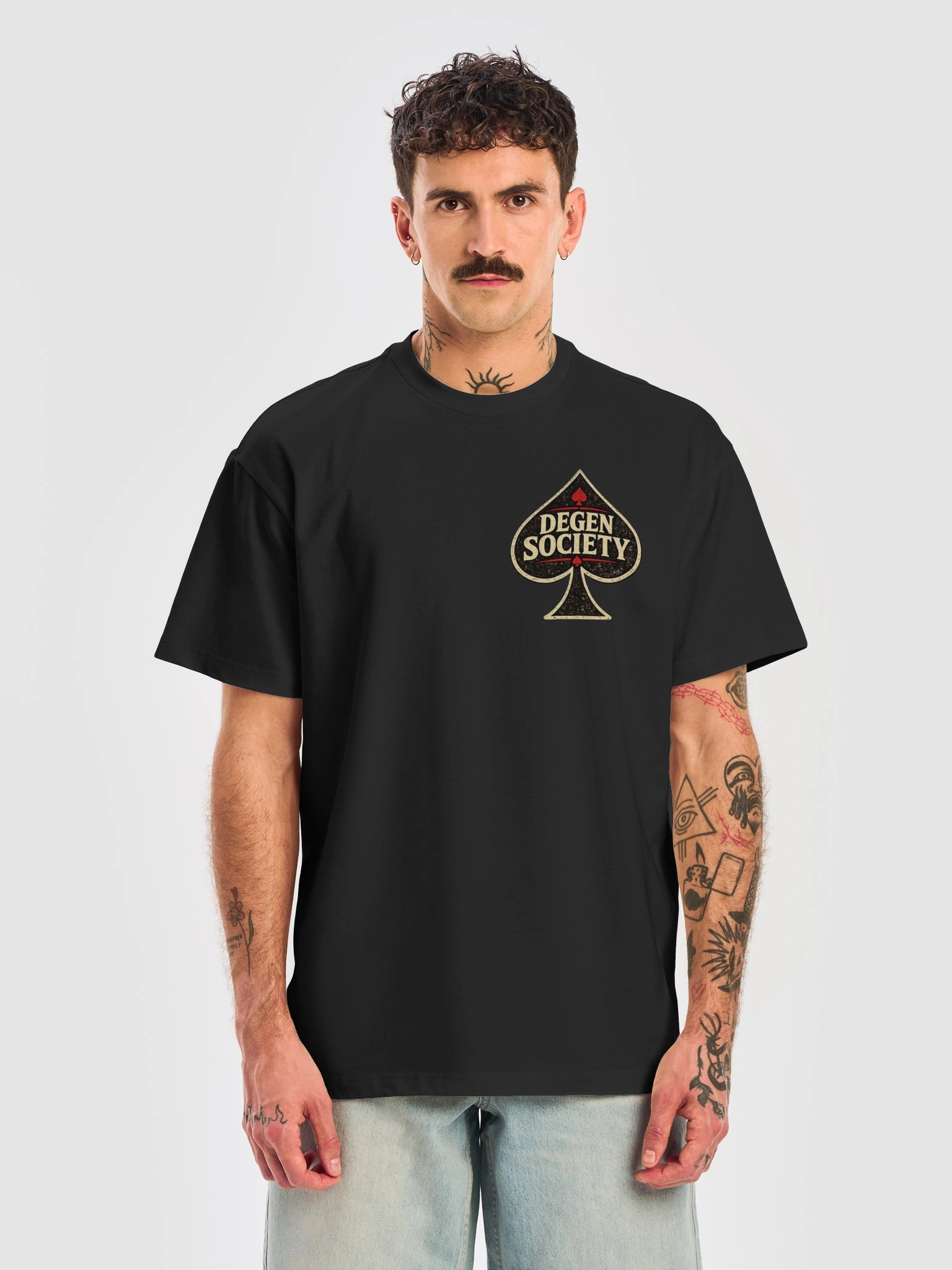 DEGEN SOCIETY – Never Fold Spade Oversized Tee product image (15)