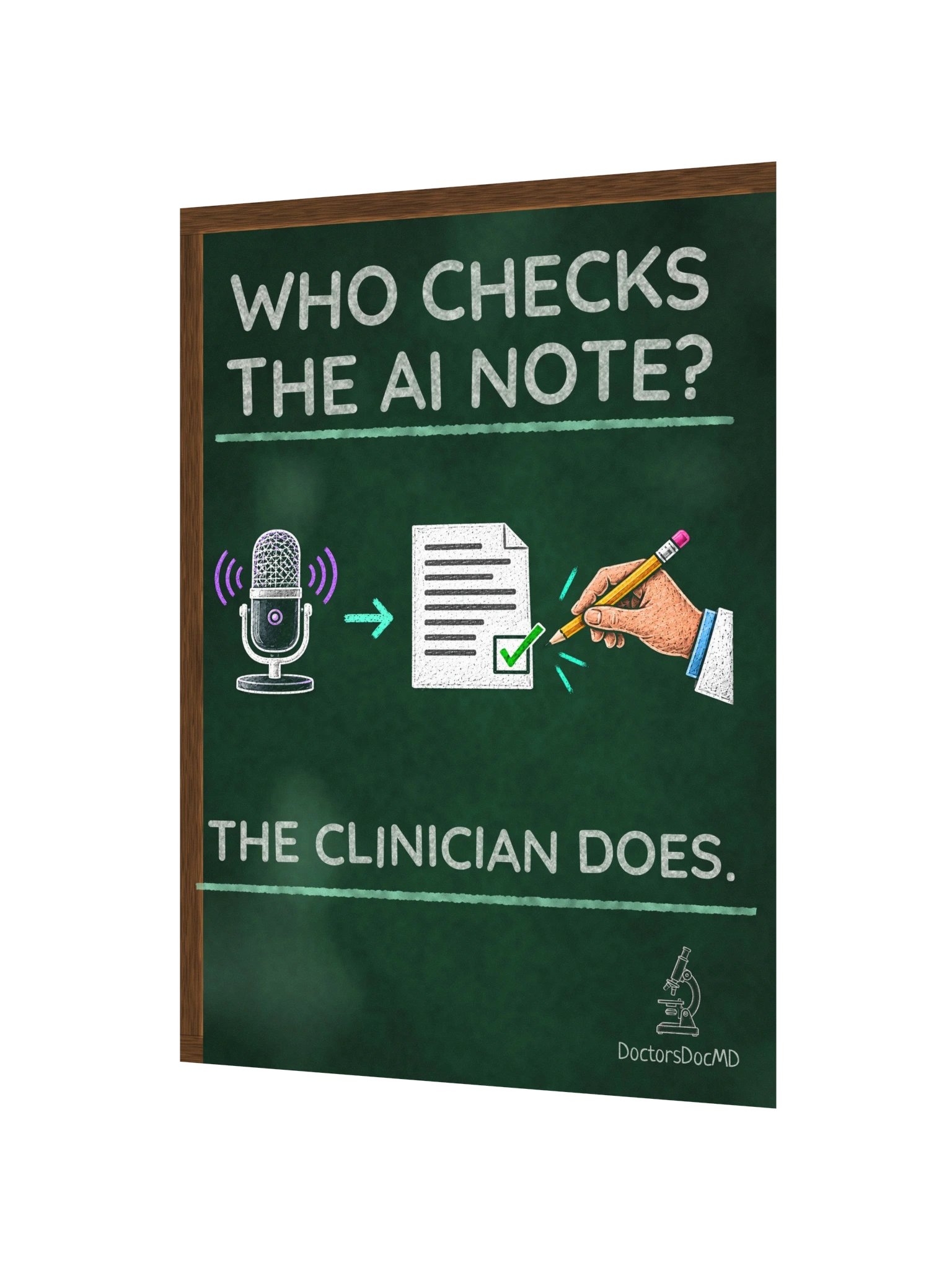DoctorsDocMD - Who Checks the AI Note? Poster product image (2)