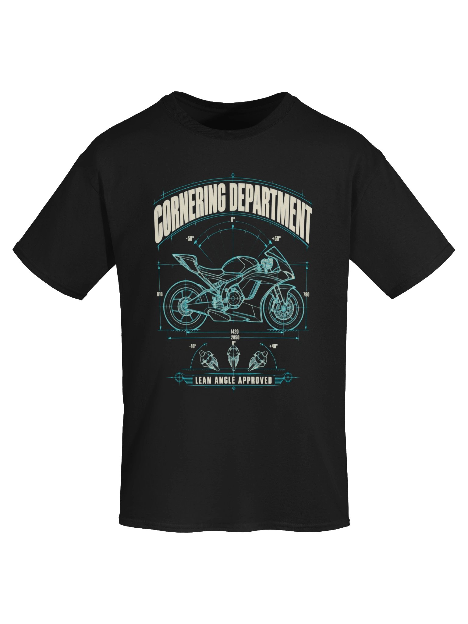 Cornering Department – Lean Angle Motorcycle T-Shirt product image (5)