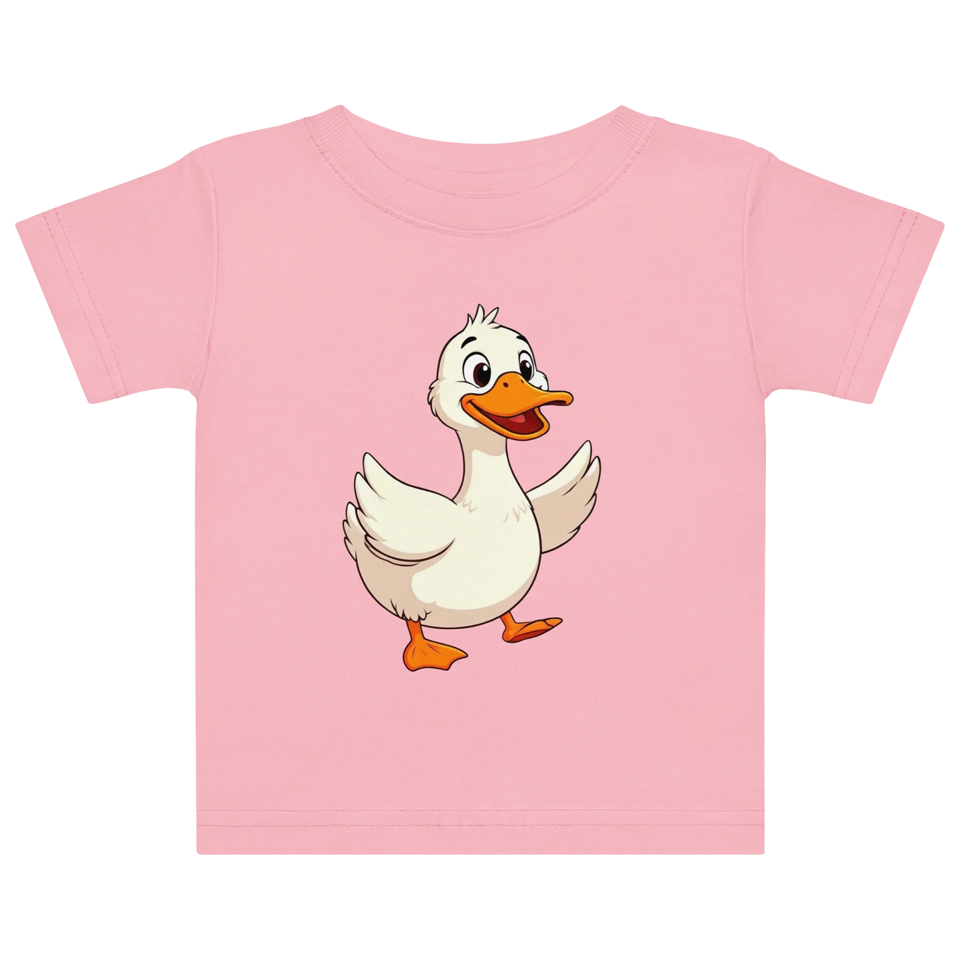 Cheerful Cartoon Duck Baby Pink Tee product image (1)