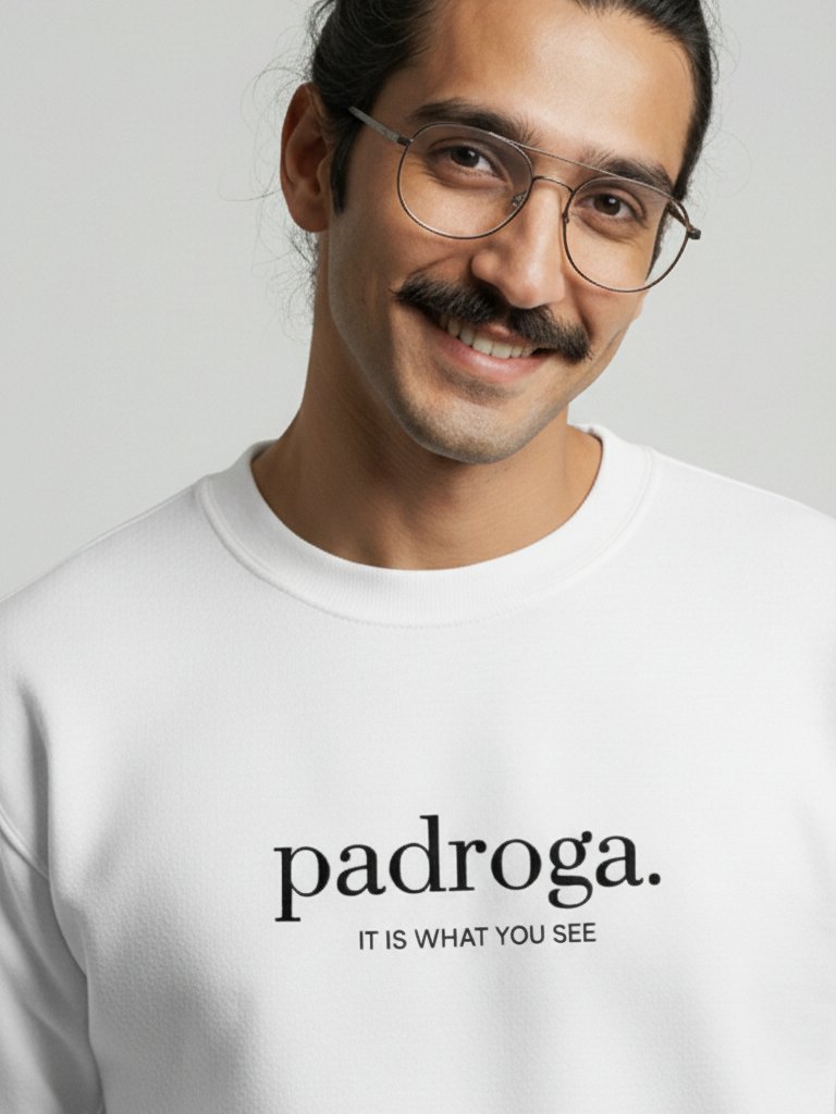 padroga. essentials white embroidered logo product image (1)