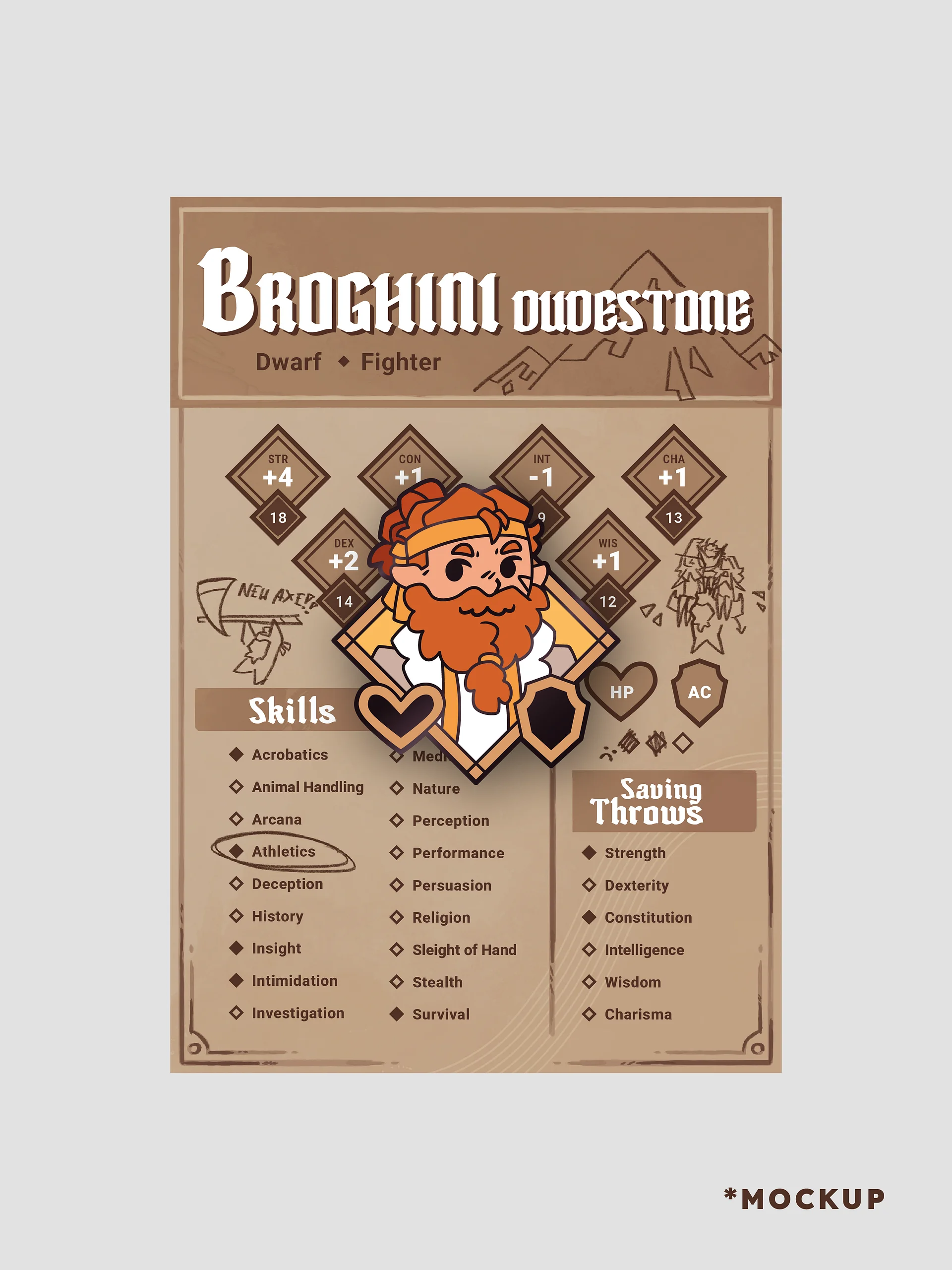 *PREORDER* Broghini Dudestone - Hard Enamel Pin product image (1)