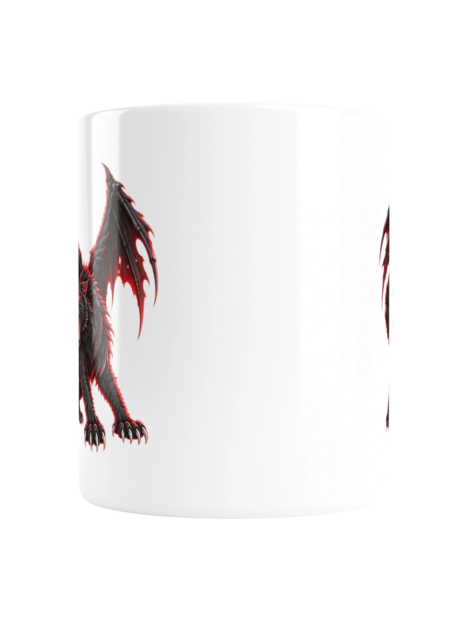 Hellfire Feline — Winged Black Cat of Halloween - Mug product image (5)