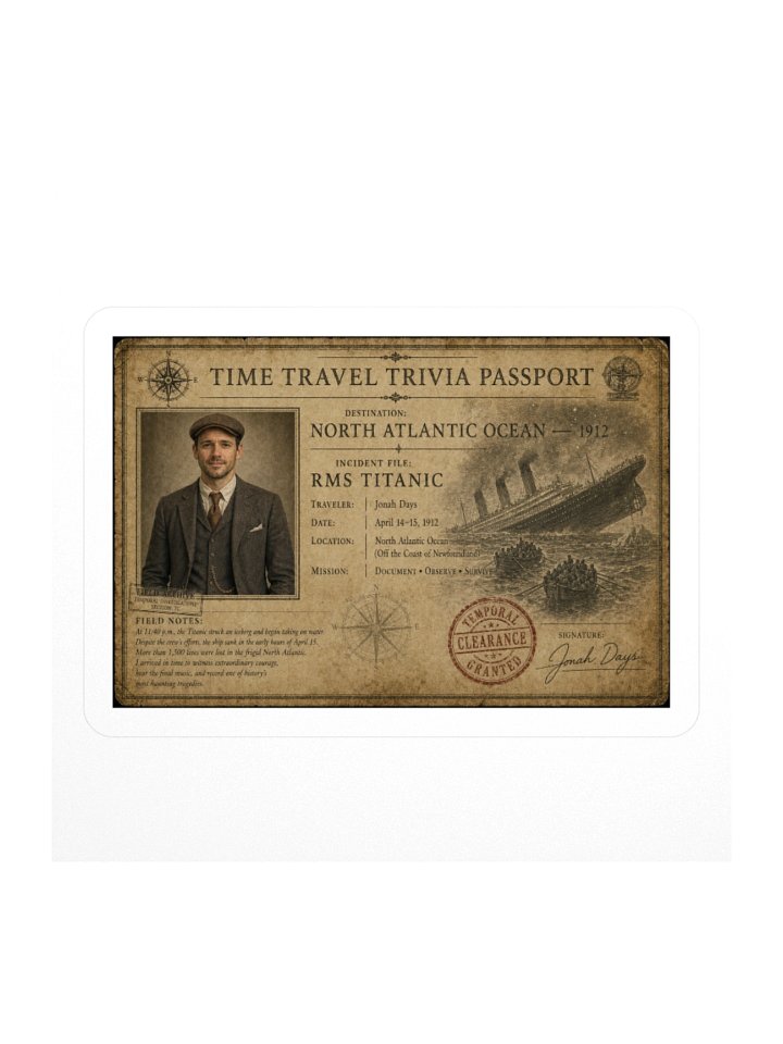 RMS Titanic — 1912 Incident Passport Sticker product image (1)